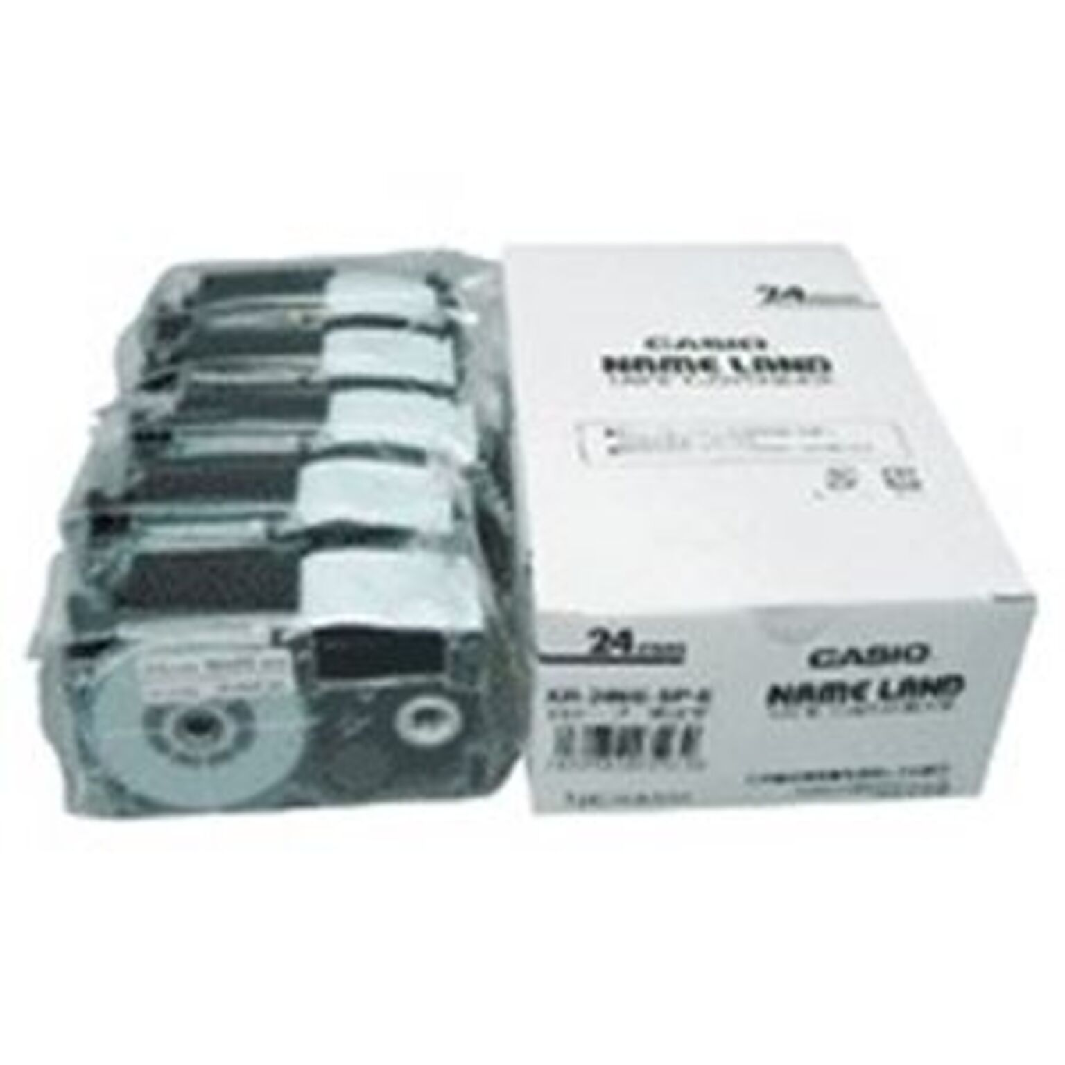 (業務用5セット) カシオ計算機(CASIO) テープ XR-24WE-5P-E 白に黒文字 24mm 5個