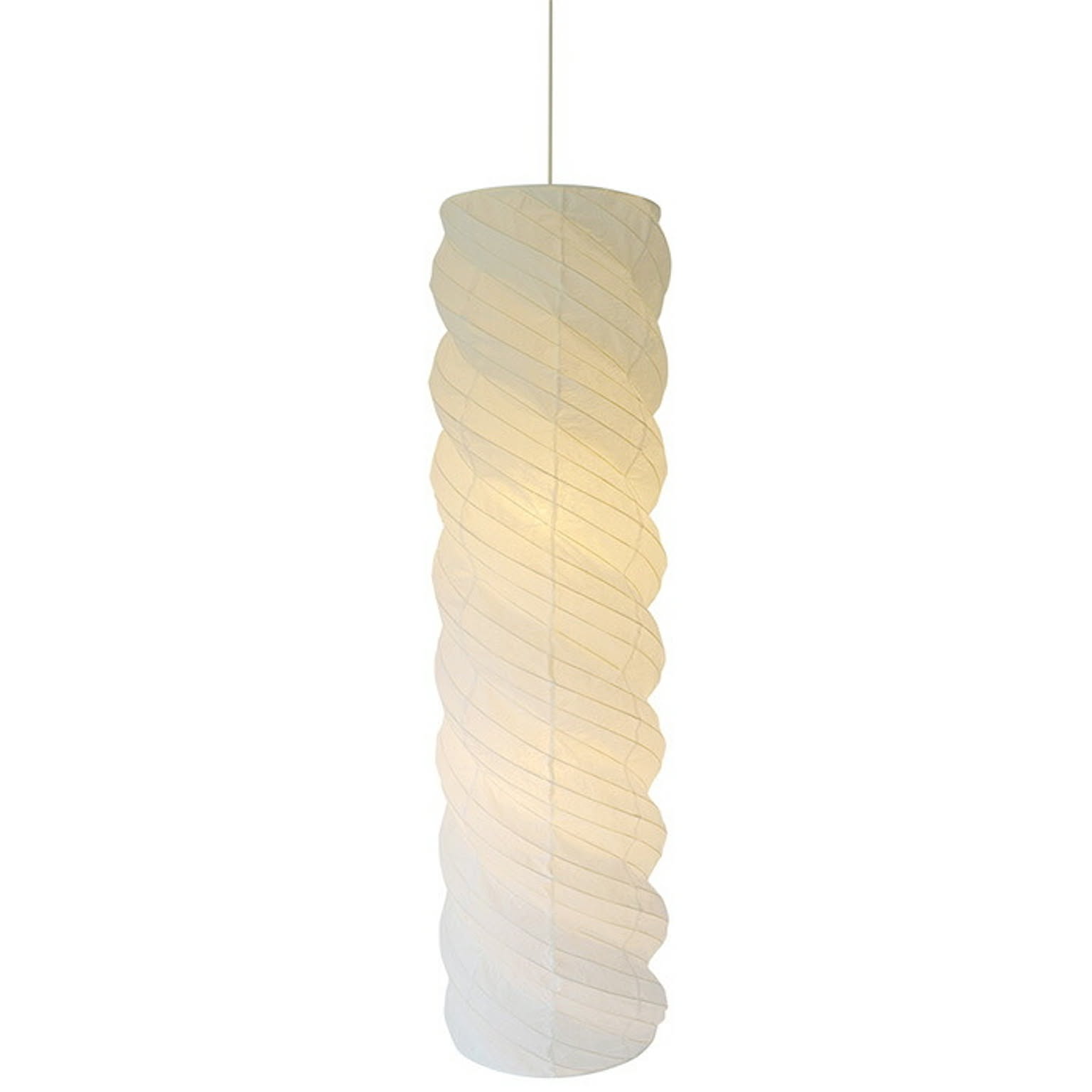 2灯 和紙 ペンダントライト nejineji 揉み紙 電球付属なし シェードサイズ 幅350x奥行350x高さ1350mm 彩光デザイン