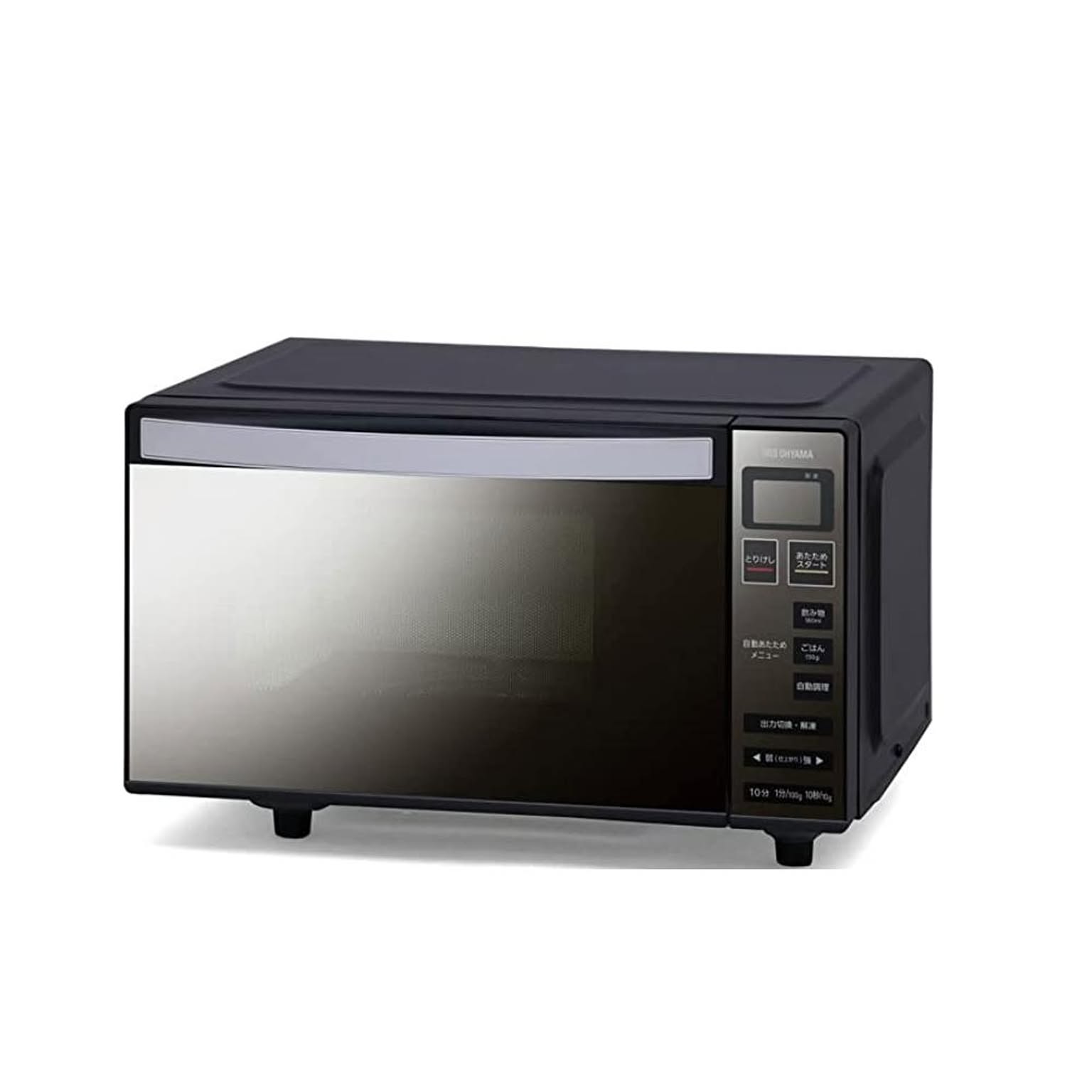 電子レンジ フラットテーブル ミラーガラス 18L アイリスオーヤマ IRIS IMB-FM1805-B ブラック