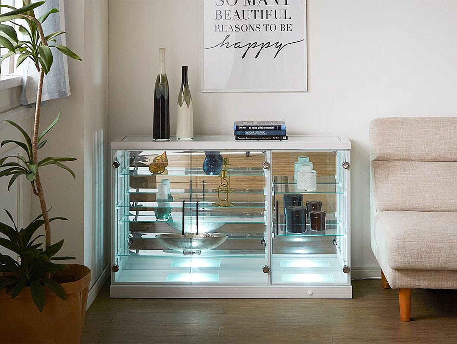 かぐわん コレクション ケース フォーリナー 幅110cm LEDライト付き