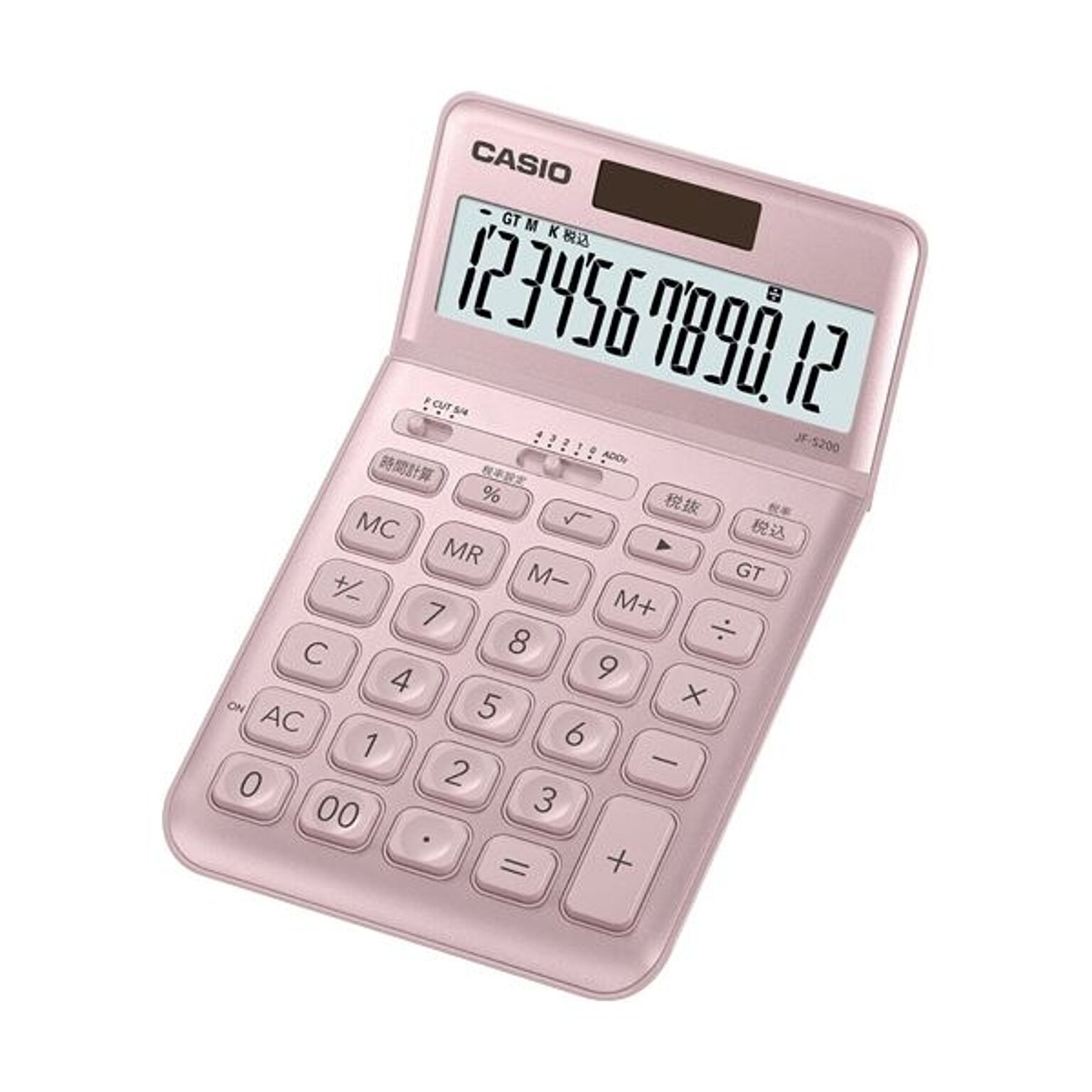 （まとめ）カシオ デザイン電卓 12桁ジャストタイプ ライトピンク JF-S200-PK-N 1台【×2セット】