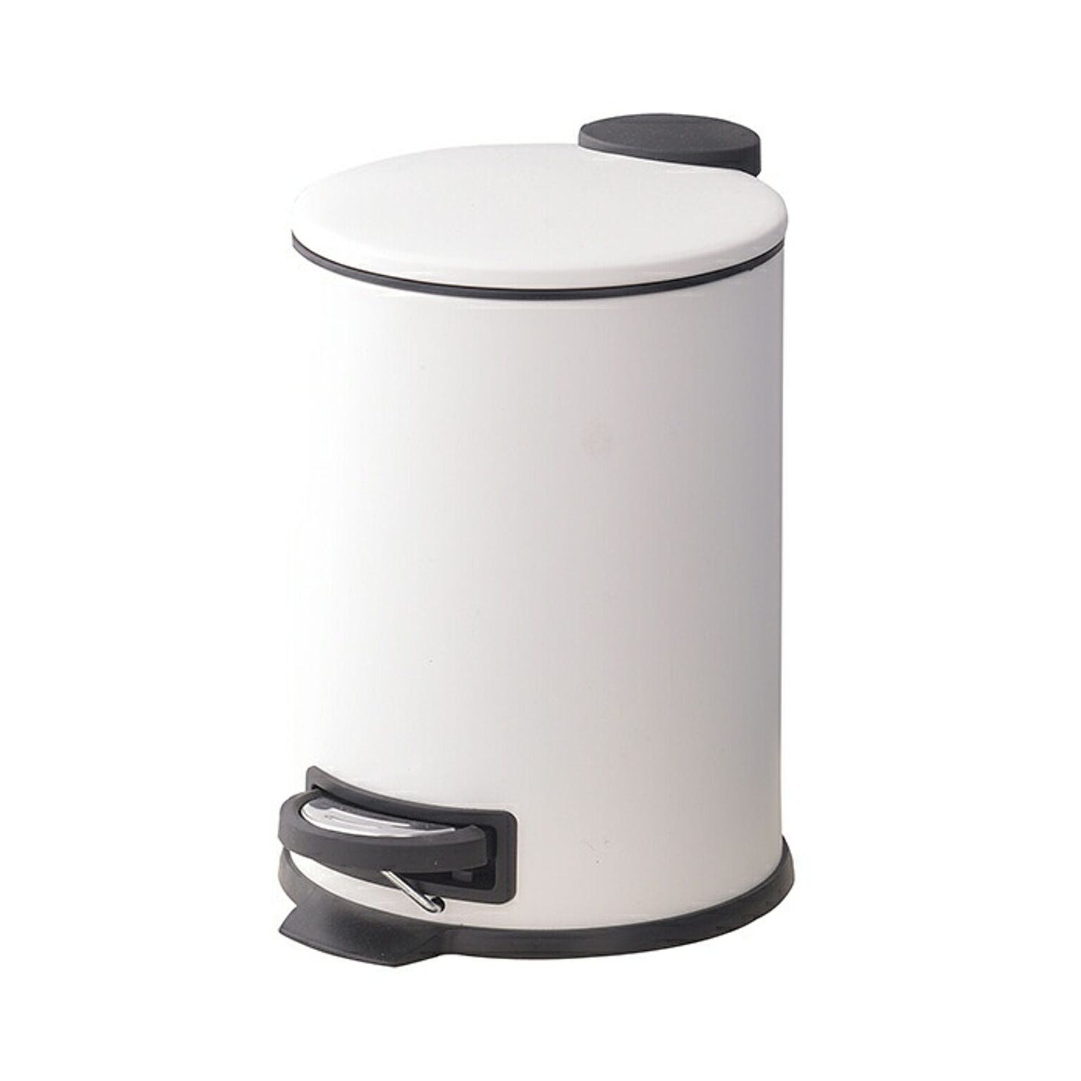 ゴミ箱 ダストボックス 3L 丸型 蓋付き ペダル式 インナーボックス 北欧 スリム コンパクト シンプル ホワイト グレー