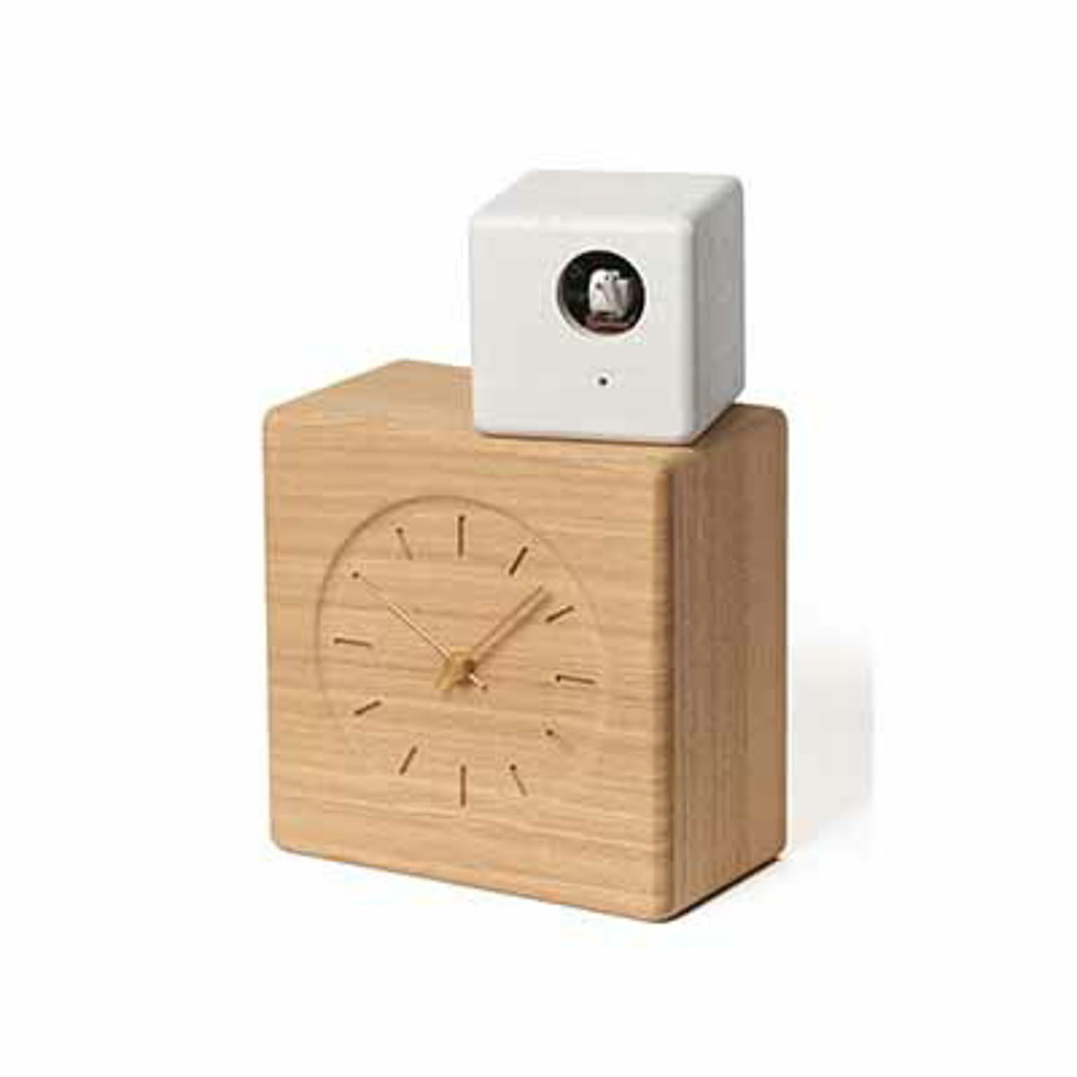Lemnos レムノス Cubist Cuckoo Clock キュビスト カッコークロック GTS19-04 置時計 鳩時計 カッコー時計 インテリアクロック テーブルクロック 天然木