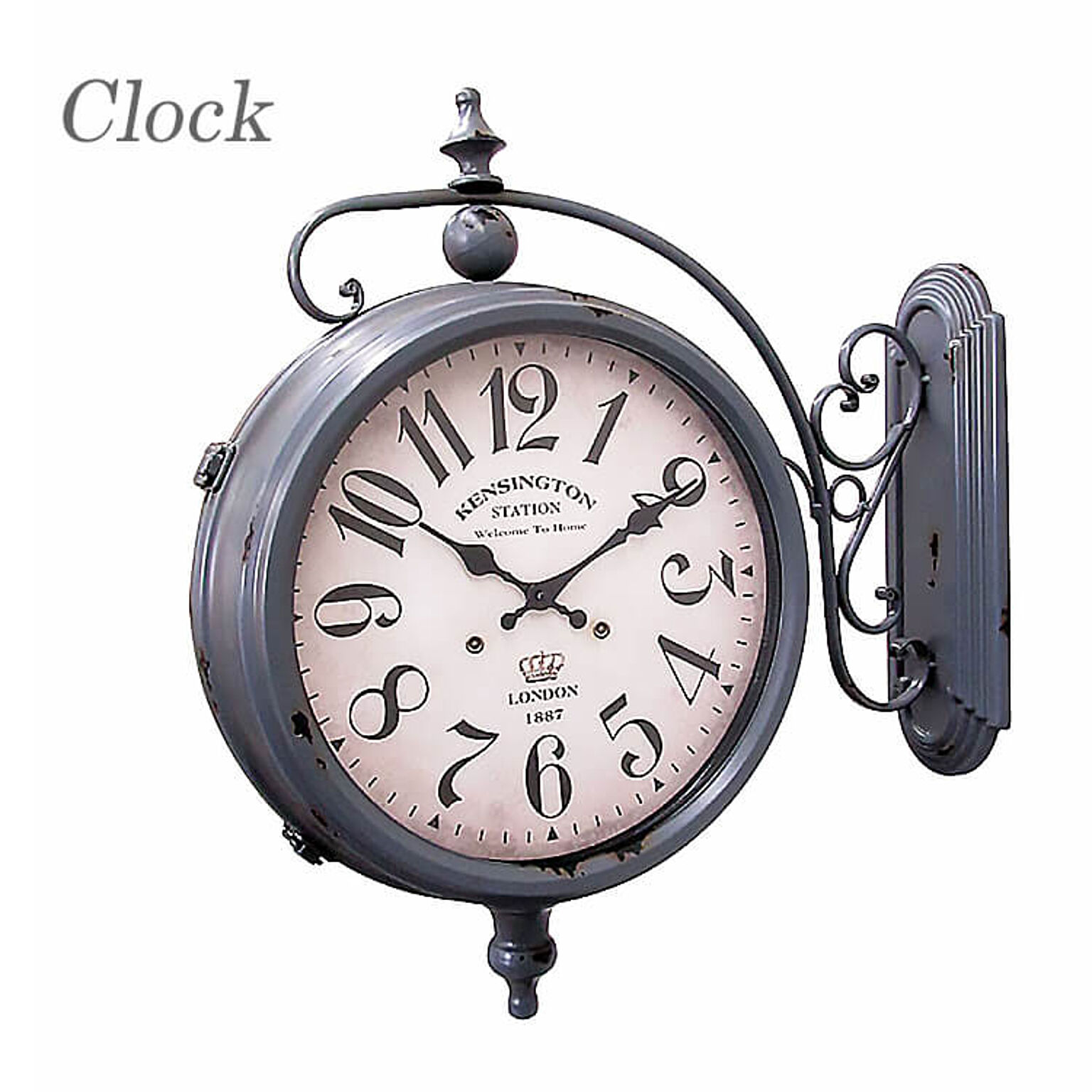 時計 ウォールクロック 壁掛け時計 おしゃれ 掛け時計 clock 鉄製 クラシック アンティーク シャビー おしゃれ 38400 東洋石創 