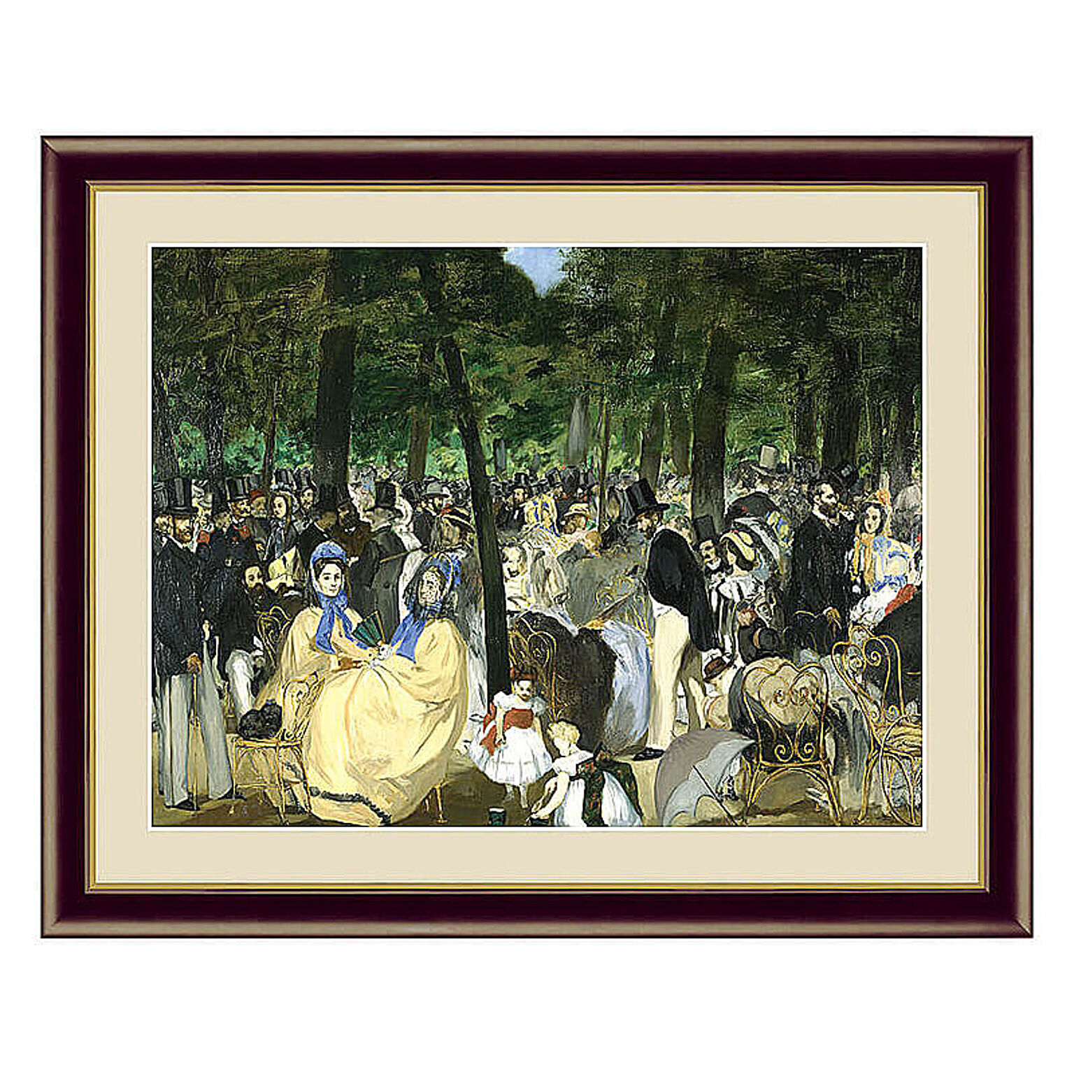 Edouard Manet（エドゥアール・マネ） チュイルリー公園の音楽会 アートポスター（フレーム付き） m10831