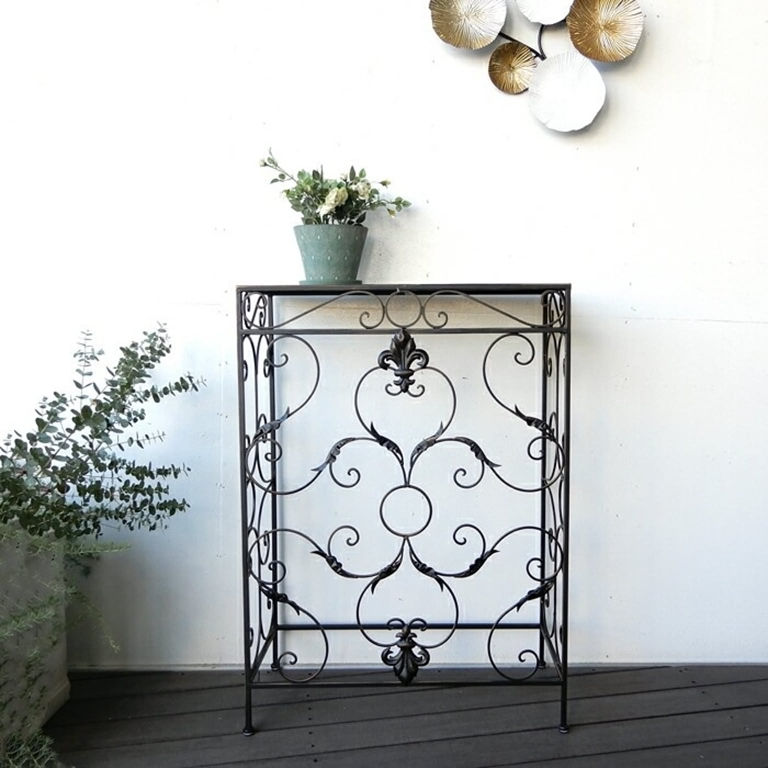 アイアン コンソールテーブル ブロンズ