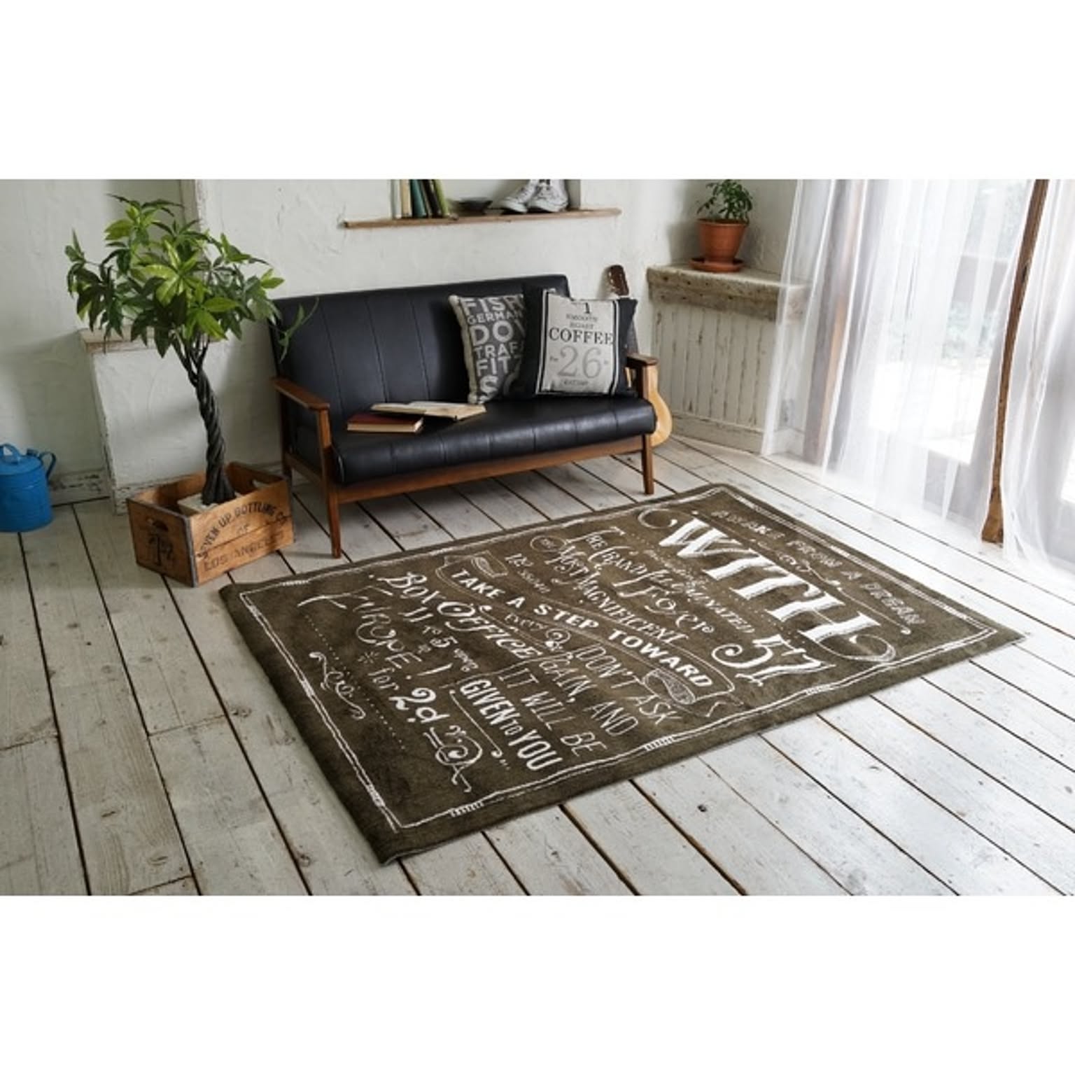 ヴィンテージ風 ラグマット/絨毯 【130cm×190ｃｍ ブラウン】 長方形 マイクロファイバー 『ノイル』 〔リビング〕【代引不可】