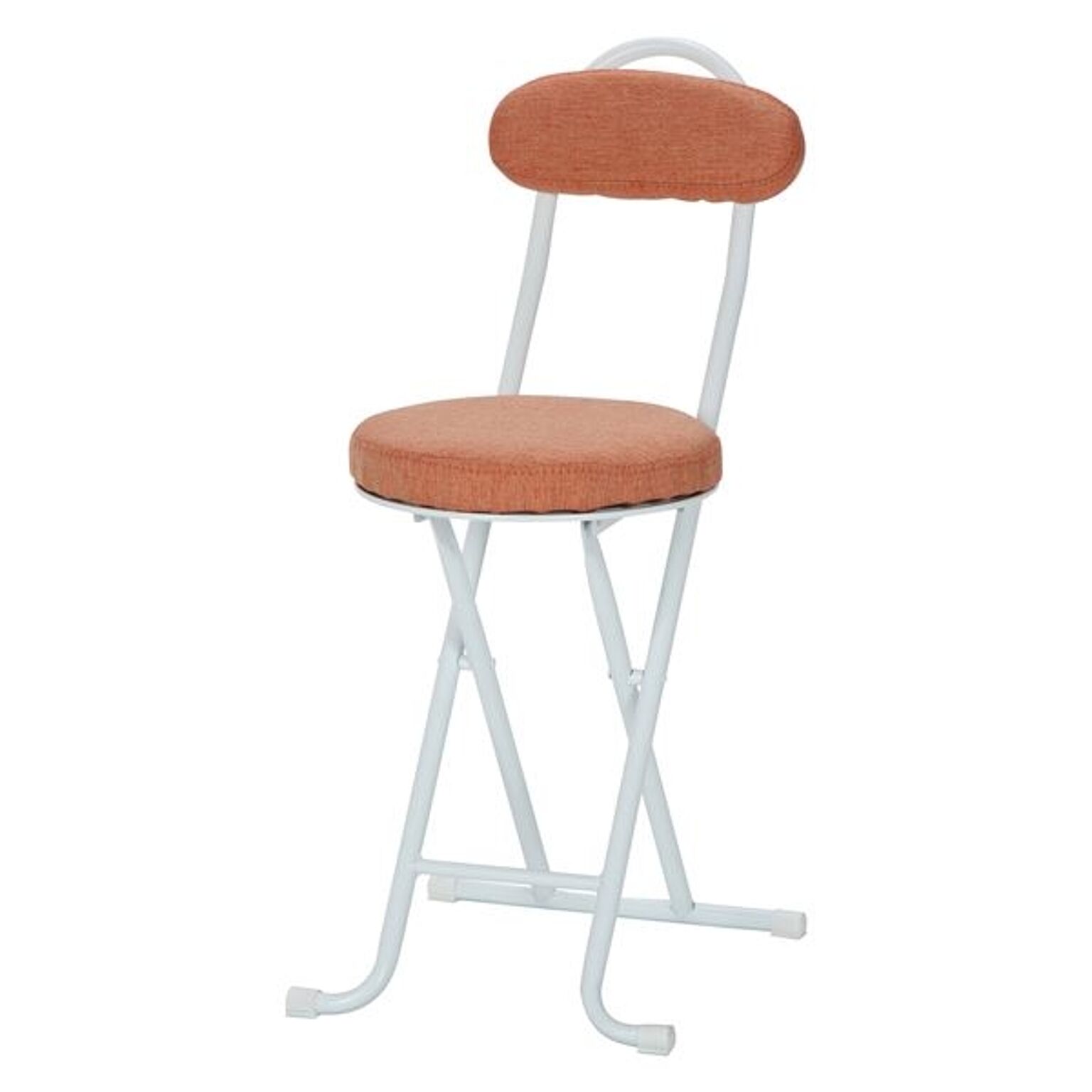 折りたたみ椅子 折り畳み椅子 幅35.5cm オレンジ 4個セット スチール 収納便利 ファブリックスリムチェア リビング ダイニング【代引不可】