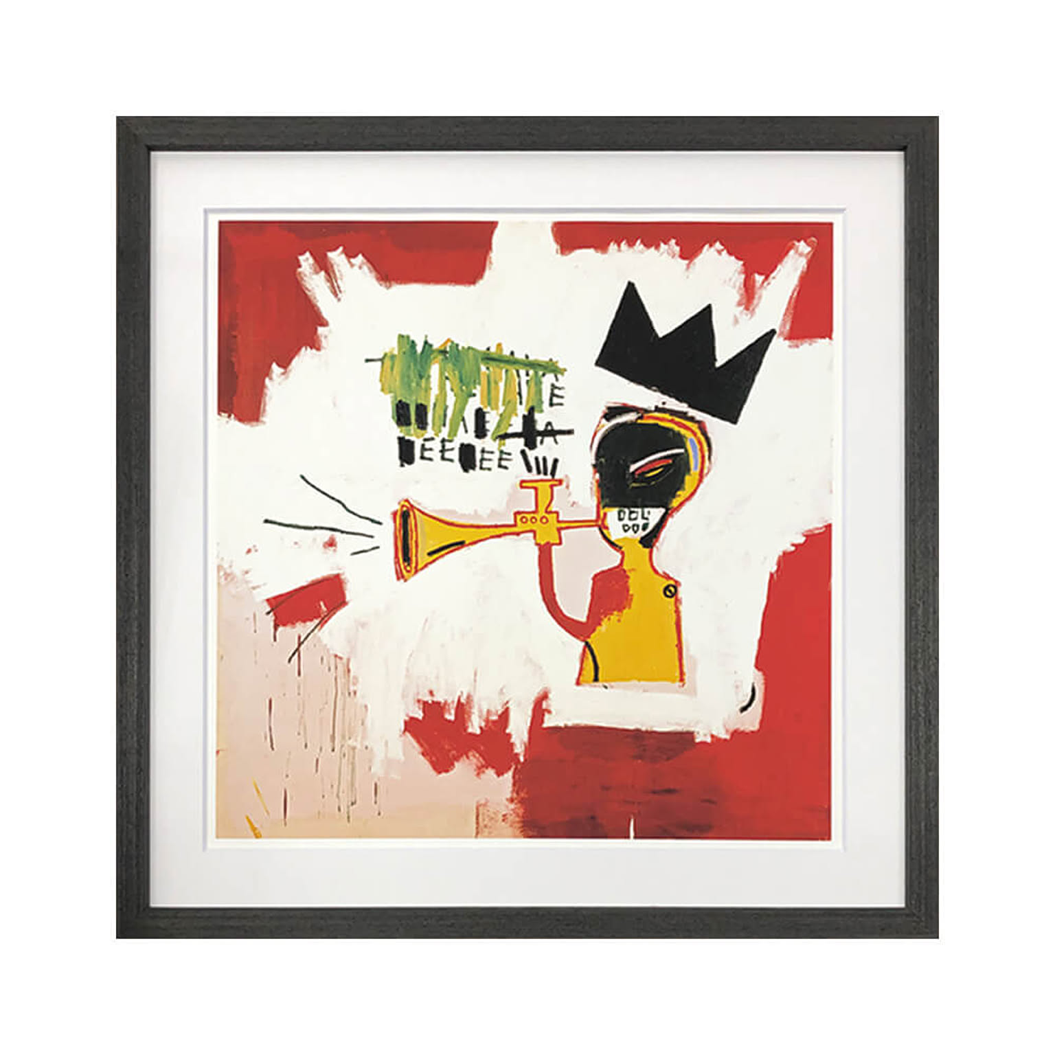 Jean-Michel Basquiat（ジャン ミシェル バスキア） Trumpet 1984 アートポスター（フレーム付き）  m12280