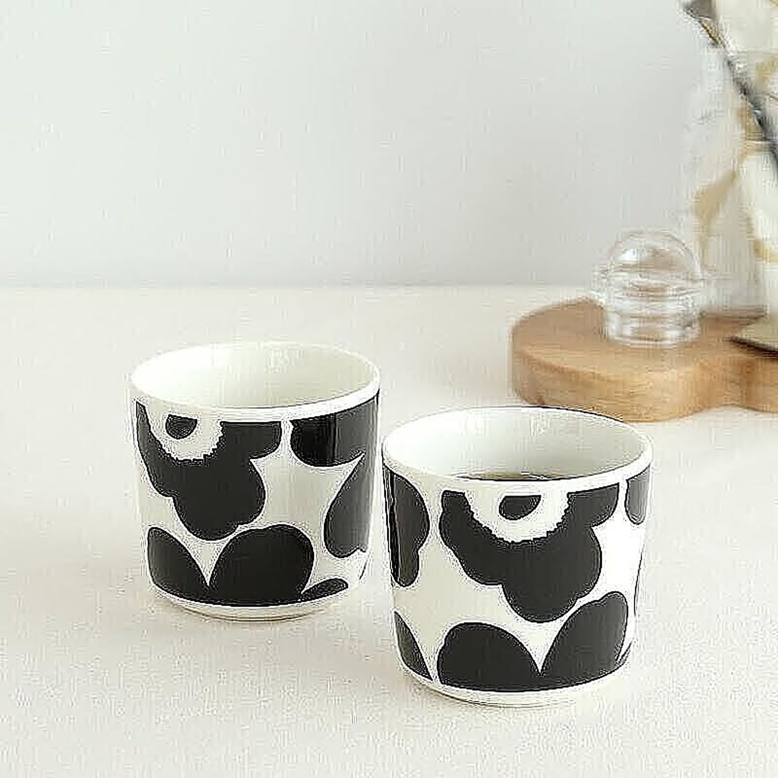 マリメッコ ウニッコ ラテマグ 200ml 2個入り(ペア) ホワイト/ブラック marimekko UNIKKO