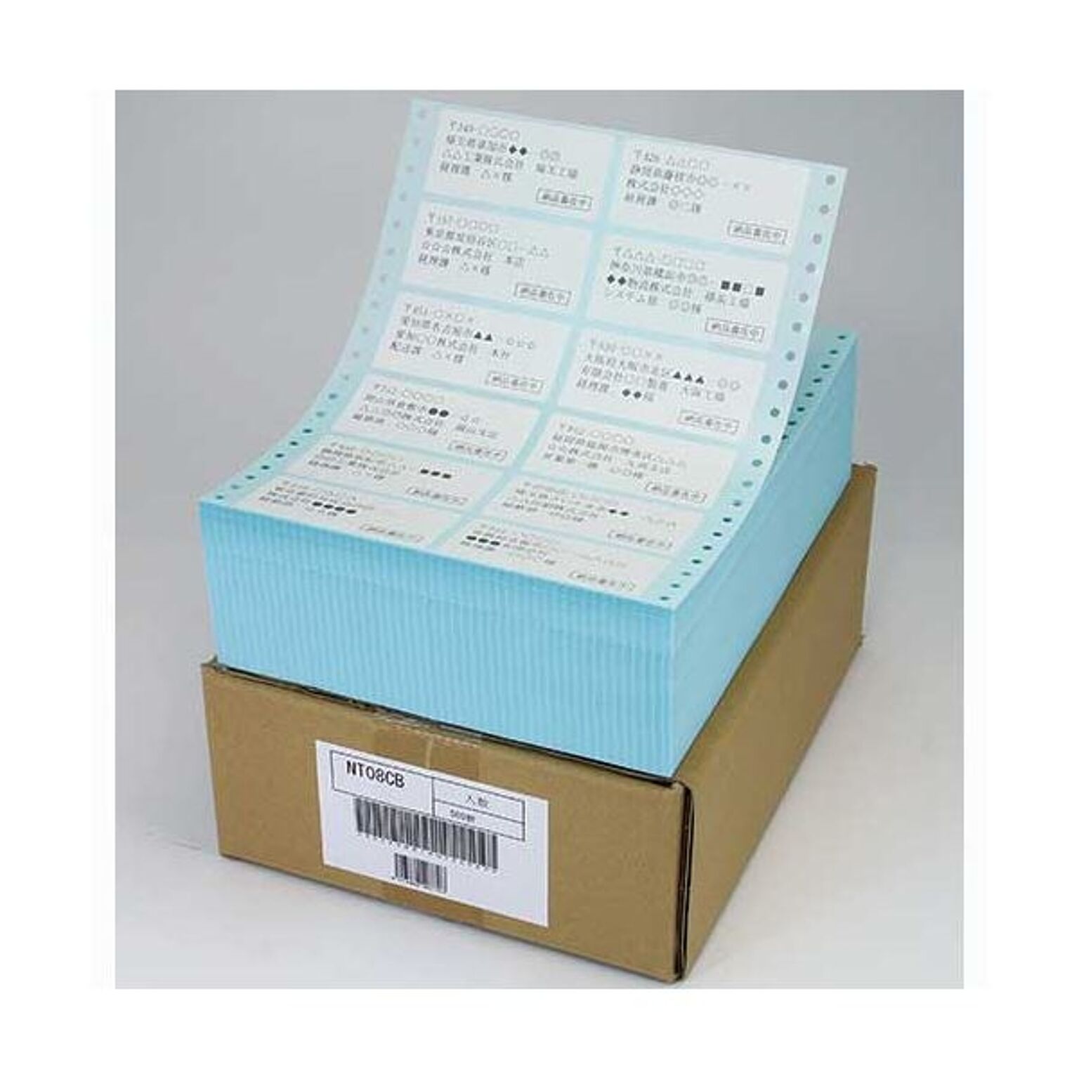 まとめ東洋印刷 ナナフォーム連続ラベル剥離紙ブルー 8×10インチ 12面 84×38mm NT08CB 1箱500折×3セット