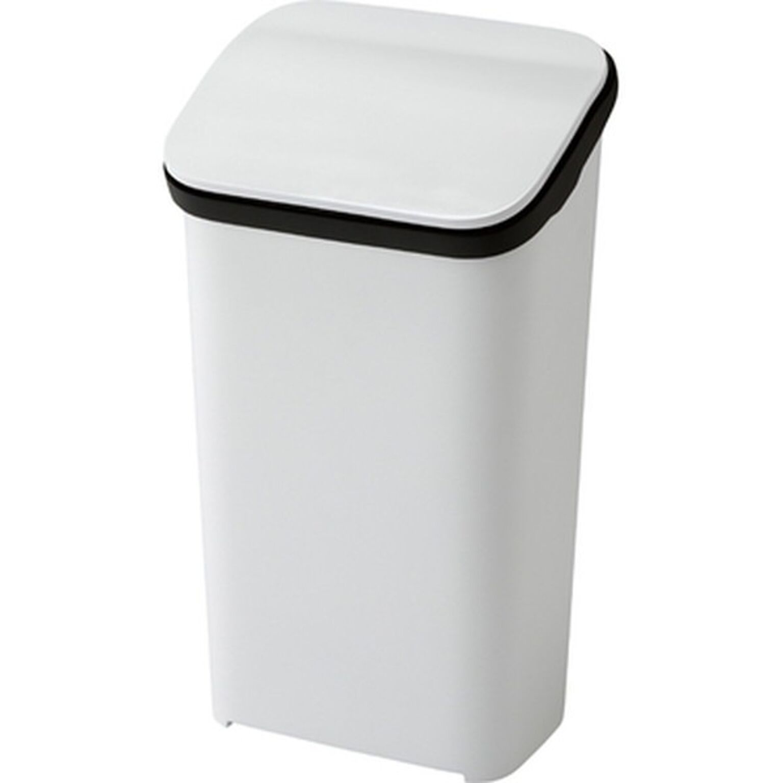 ダストボックス ゴミ箱 幅30.4cm 20L ホワイト レバー式 リクライニング 高さ4段階調節 首連動 スムース ふた付き キッチン 店舗