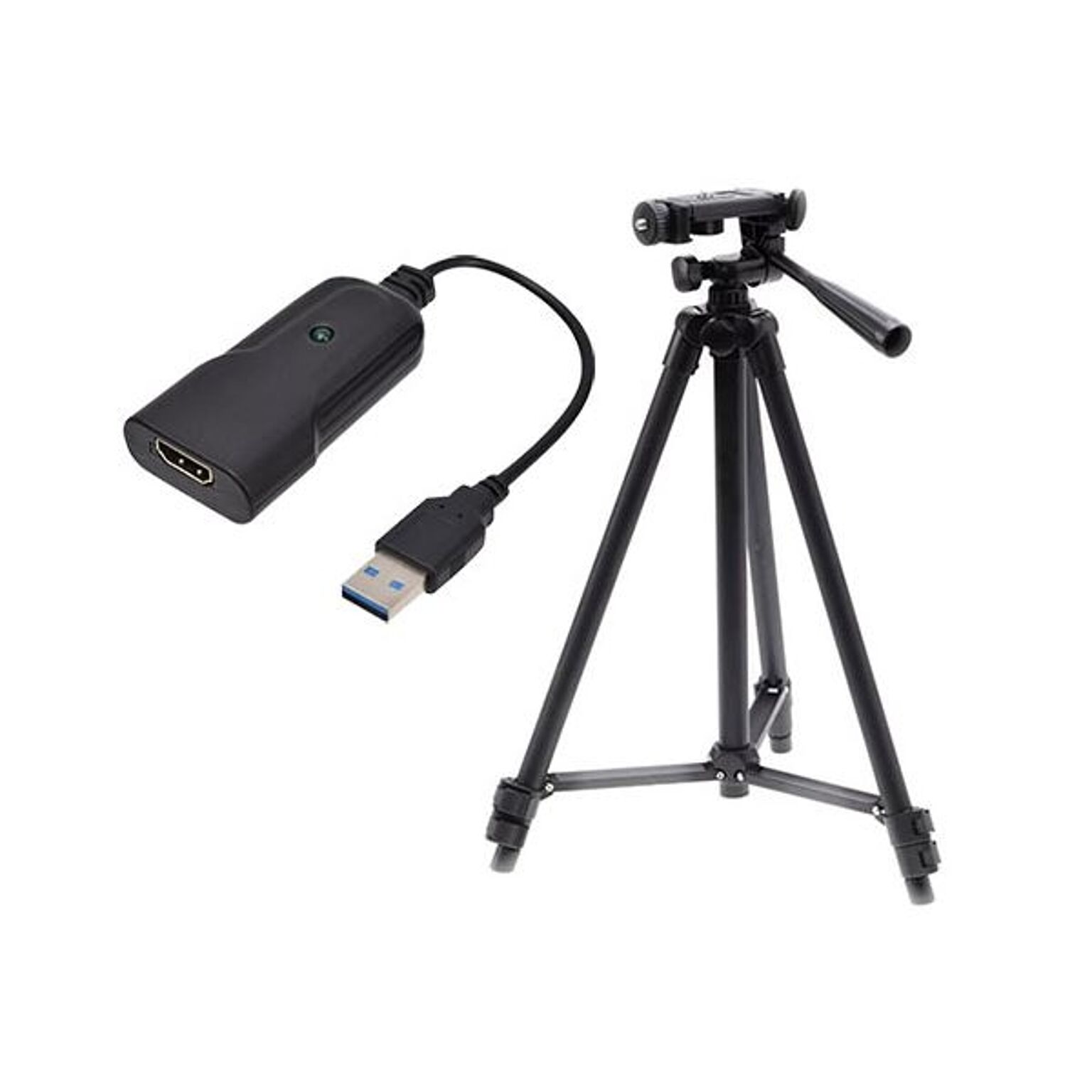 サンコー 一眼カメラやビデオカメラをWEBカメラに！「HDMI to USB WEBカメラアダプタ」 + エツミ フォレスト ツイン三脚 FT-1 SHDSLRVC+VE-2175