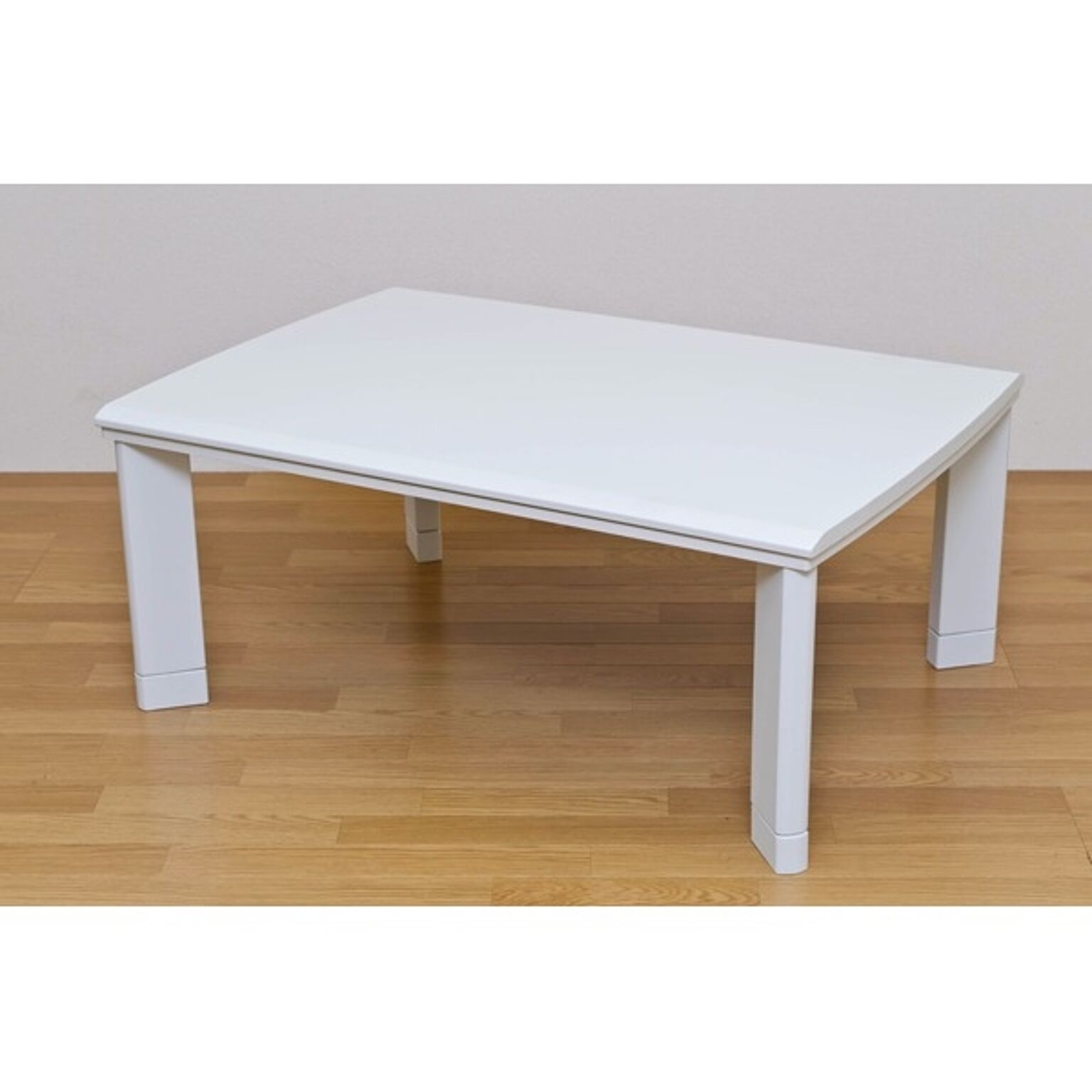 継ぎ足式モダンこたつテーブル 本体 長方形/105cm×75cm ホワイト(白) 木製 本体 高さ調節可 テーパー加工