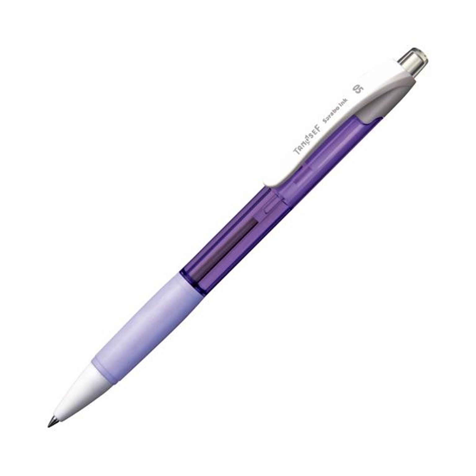 (まとめ) TANOSEE ノック式油性ボールペン（なめらかインク） 極細 0.5mm ラベンダー（インク：黒） 50本 【×10セット】