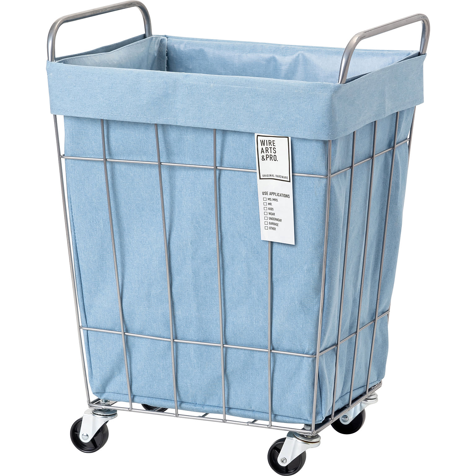 【BRID/ブリッド】DENIM LAUNDRY SQUARE BASKET with CASTER 45L デニム ランドリー スクエア バスケット 45L