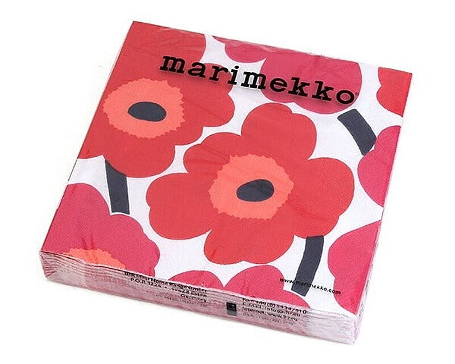 マリメッコ ペーパーナプキン ウニッコ レッド 33x33cm 20枚入り 552610 marimekko UNIKKO