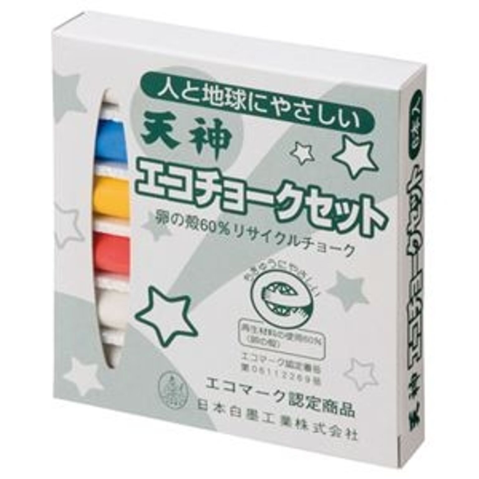 (まとめ) 日本白墨 エコチョーク72 4色詰合せ ECO-6 1箱（6本） 【×30セット】