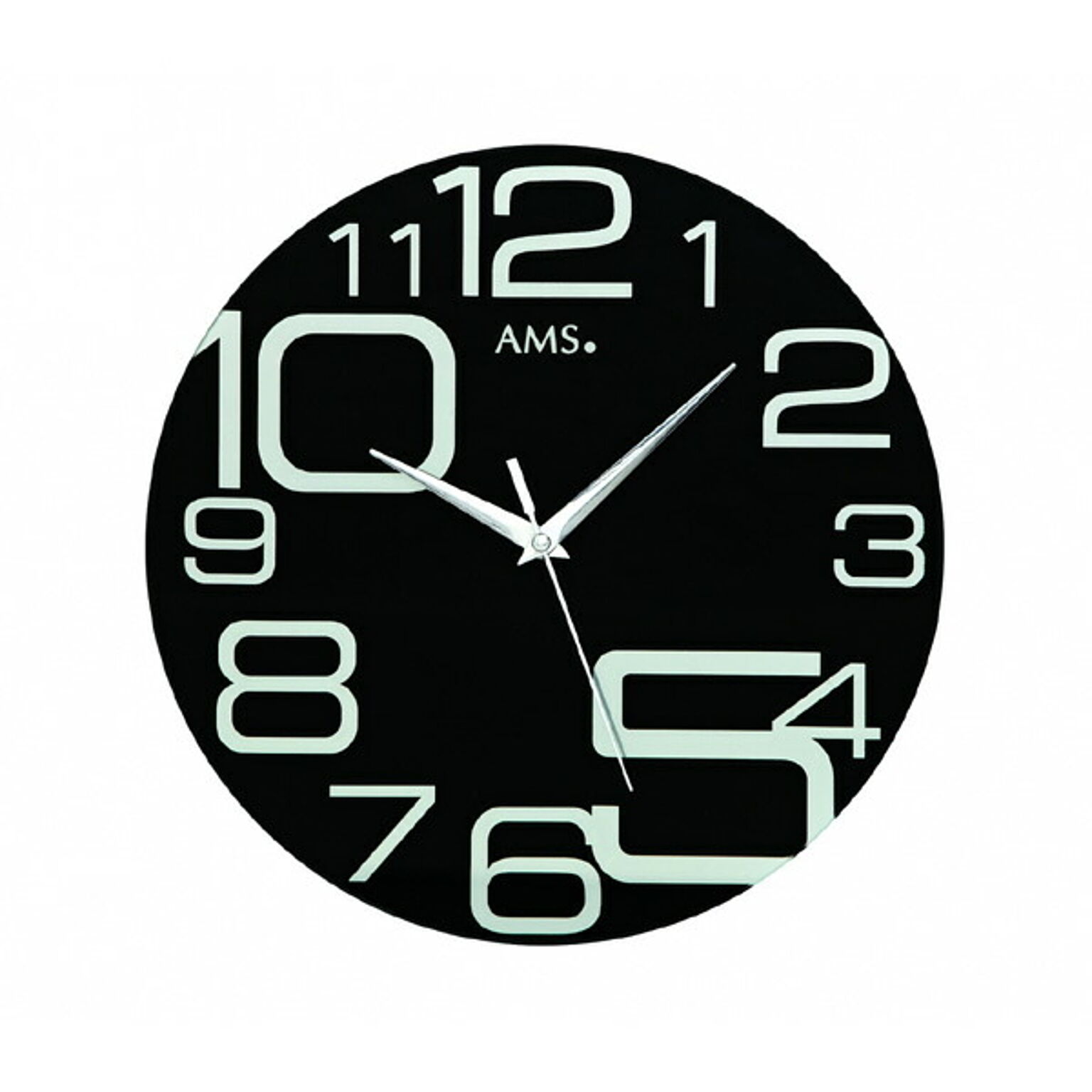 アームス社 AMS 9461 クオーツ 掛け時計 (掛時計) ブラック ドイツ製 【正規輸入品】【メーカー保証2年】