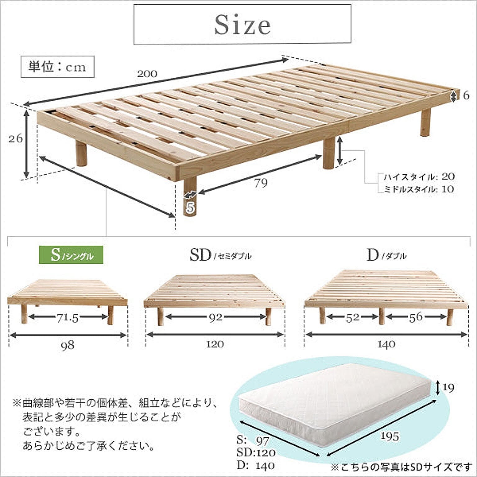 すのこベッド