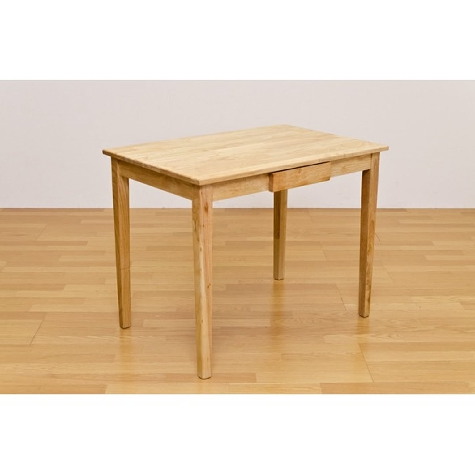 木製テーブル 長方形 90cm×60cm 引出し1杯付き ナチュラル 木目調 〔リビング/ダイニング/作業台〕