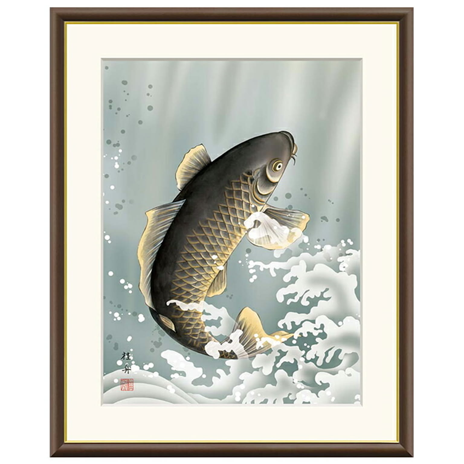 額絵 大昇鯉 長江桂舟 52x42cm 三幸 - 通販 | 家具とインテリアの通販