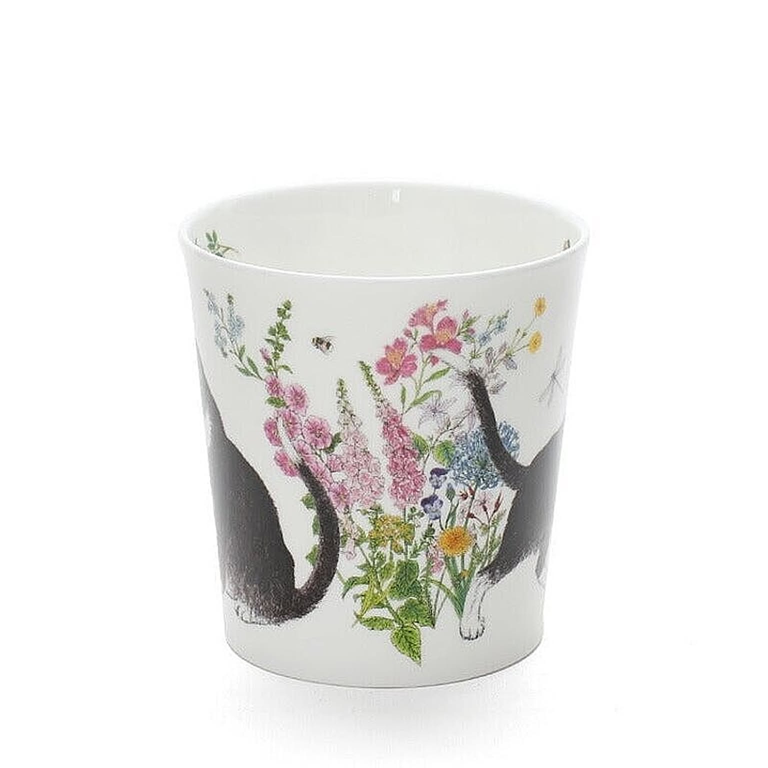 ダヌーン マグ LOMOND フラワーキャット 黒白猫 FLORAL CATS BLACK & WHITE Dunoon Mug