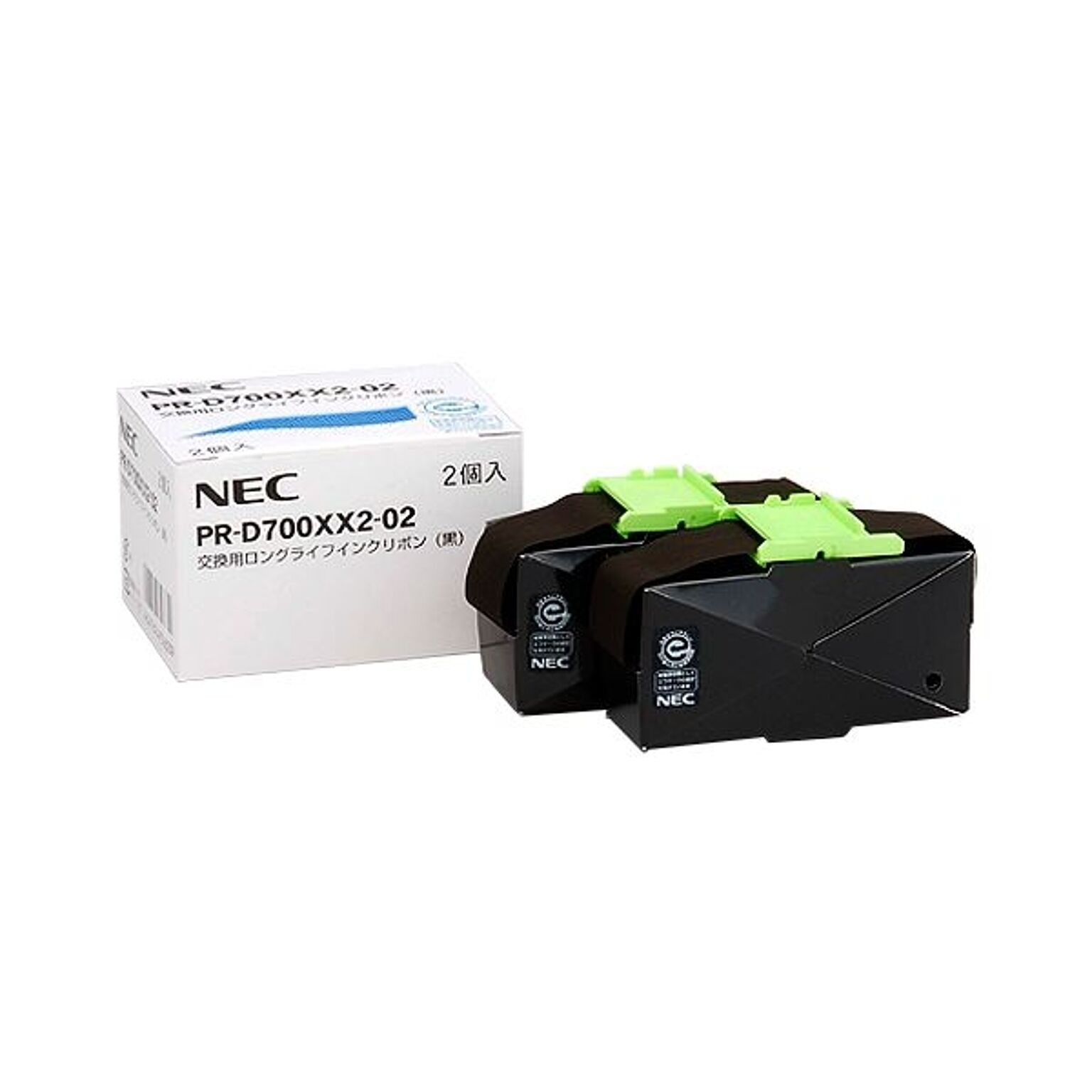 (まとめ）NEC 交換用ロングライフインクリボン 黒 PR-D700XX2-02 1箱(2本)【×3セット】