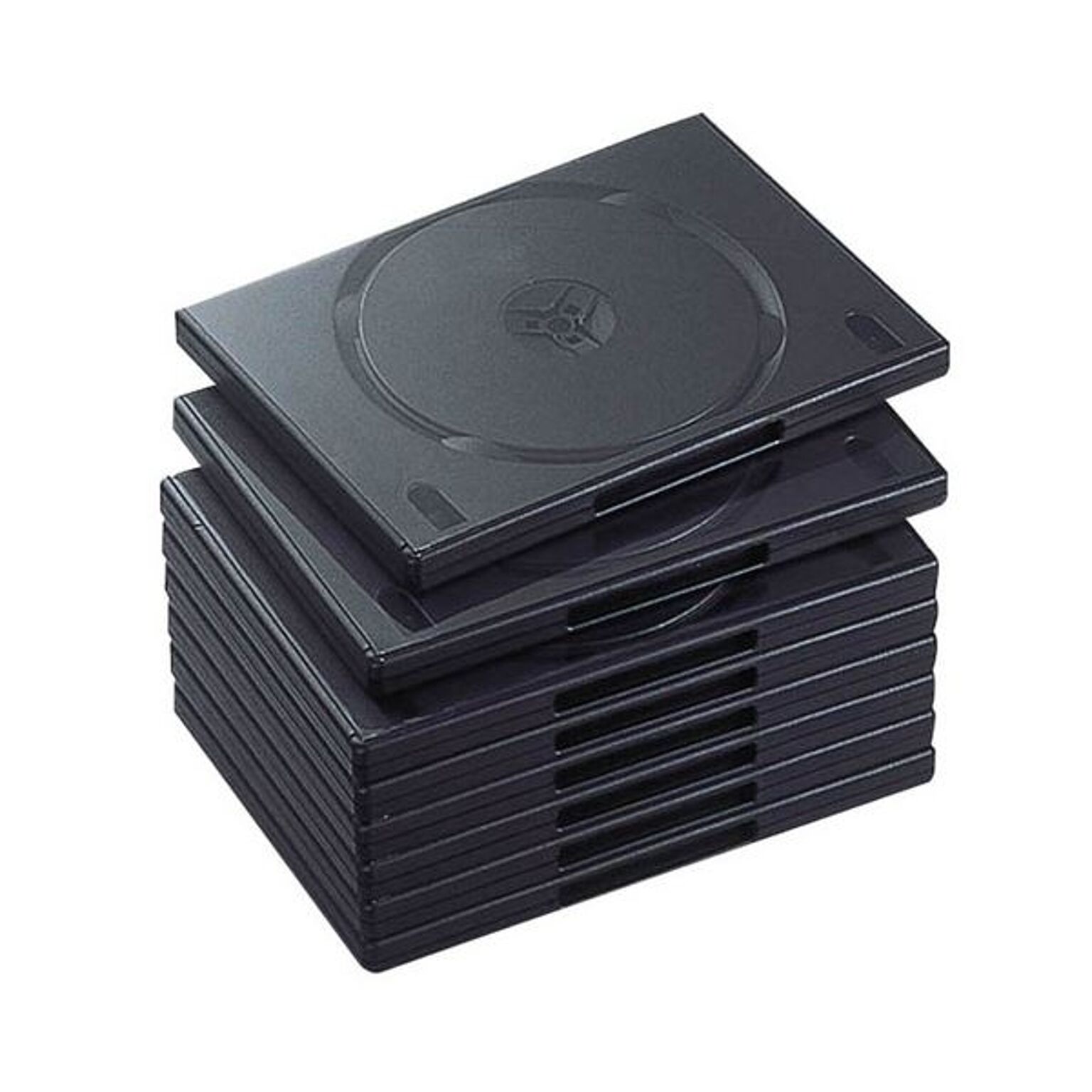 (まとめ) エレコム DVDトールケース 2枚収納ブラック CCD-DVD06BK 1パック(10枚) 【×10セット】