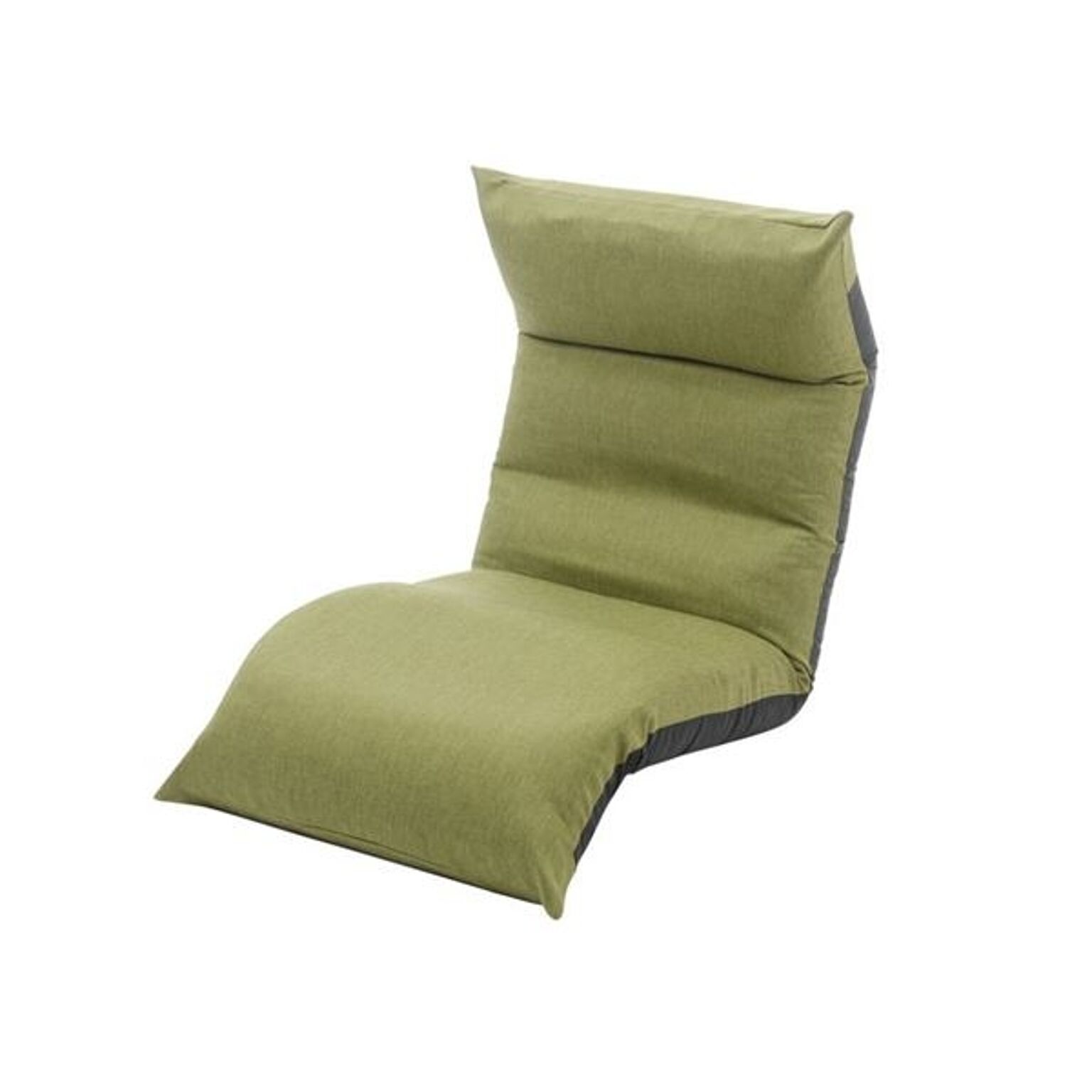 リクライニング フロアチェア/座椅子 【グリーン】 幅54cm 日本製 折りたたみ収納可 スチールパイプ ウレタン 〔リビング〕【代引不可】