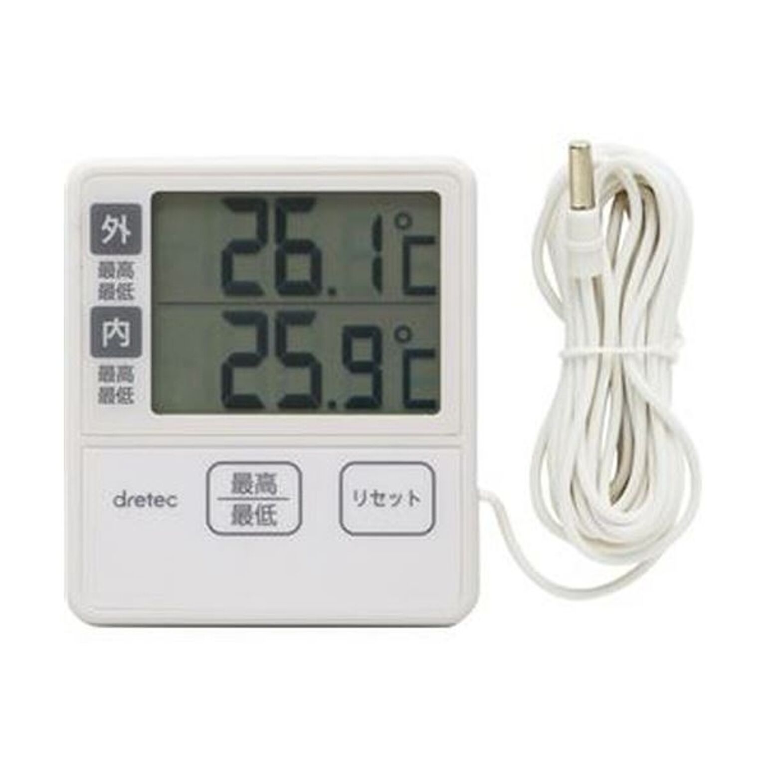 （まとめ）ドリテック 室内室外温度計 アイボリーO-285IV 1個【×10セット】
