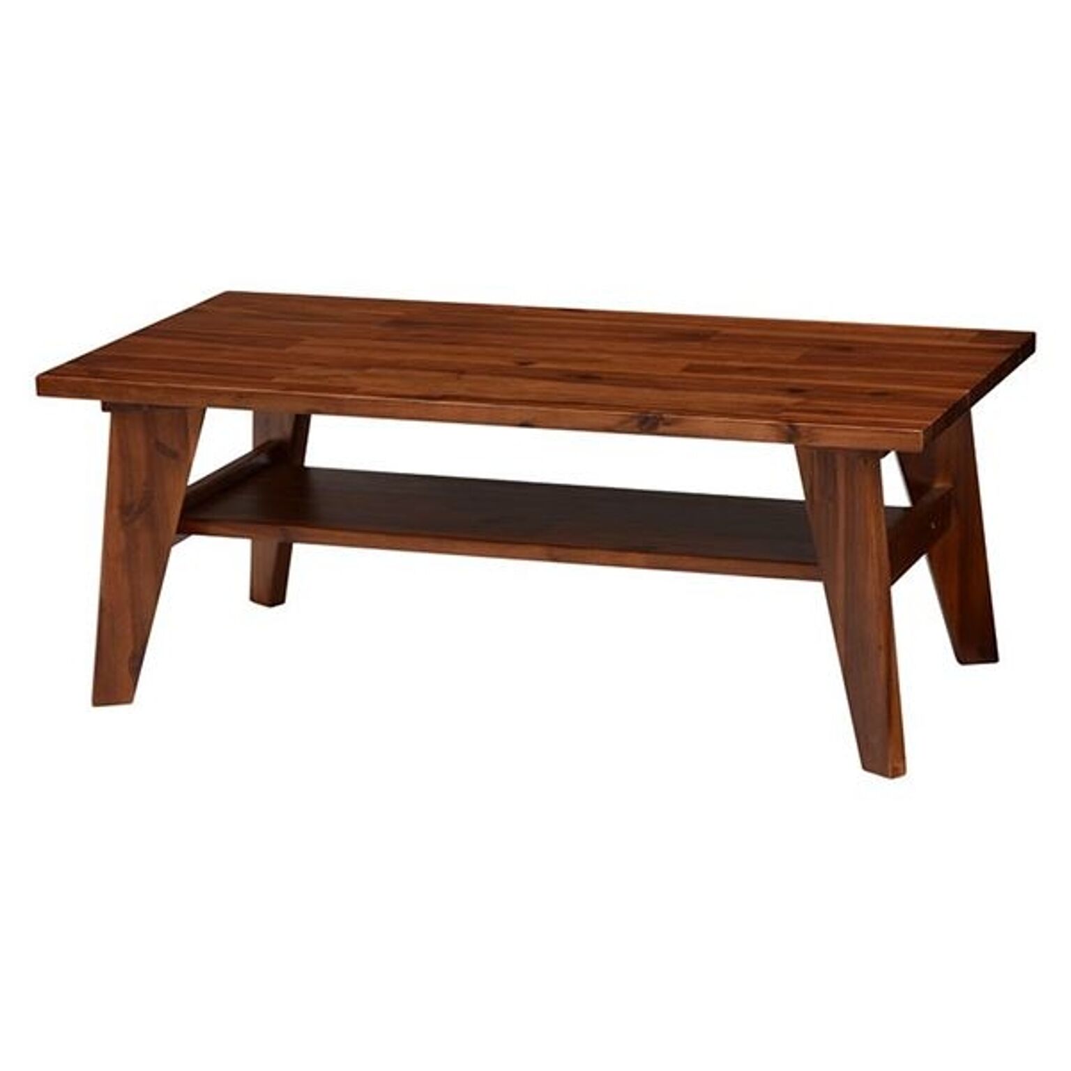 センターテーブル/ローテーブル 【約幅100×奥行50×高さ38cm】 木製 アカシア材 棚板付き 組立品 『umberシリーズ』【代引不可】