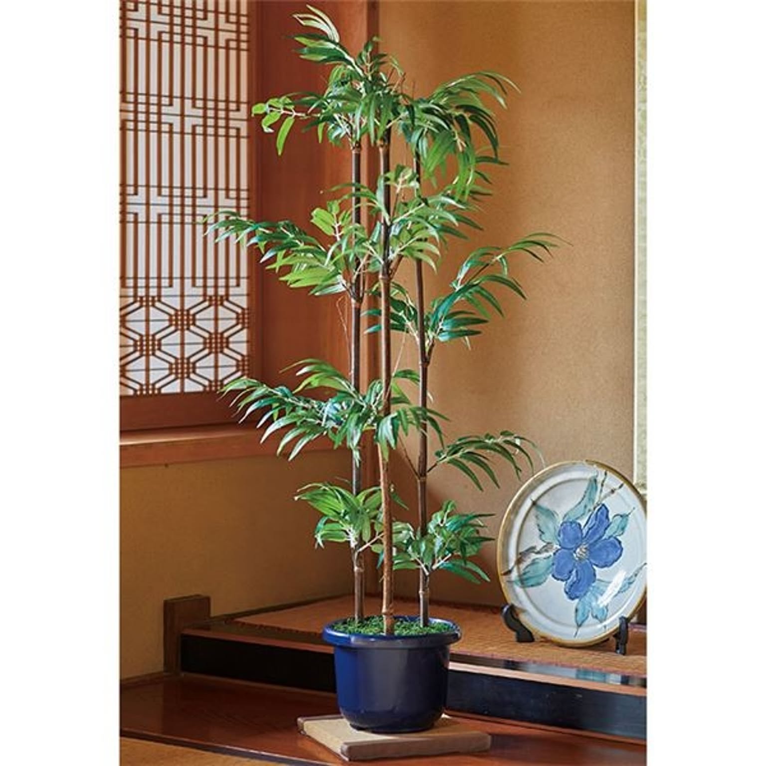 人工 観葉植物/造花 【クロチク】 約50×50×100cm インテリアグリーン 〔リビング 店舗 ショップ お店〕