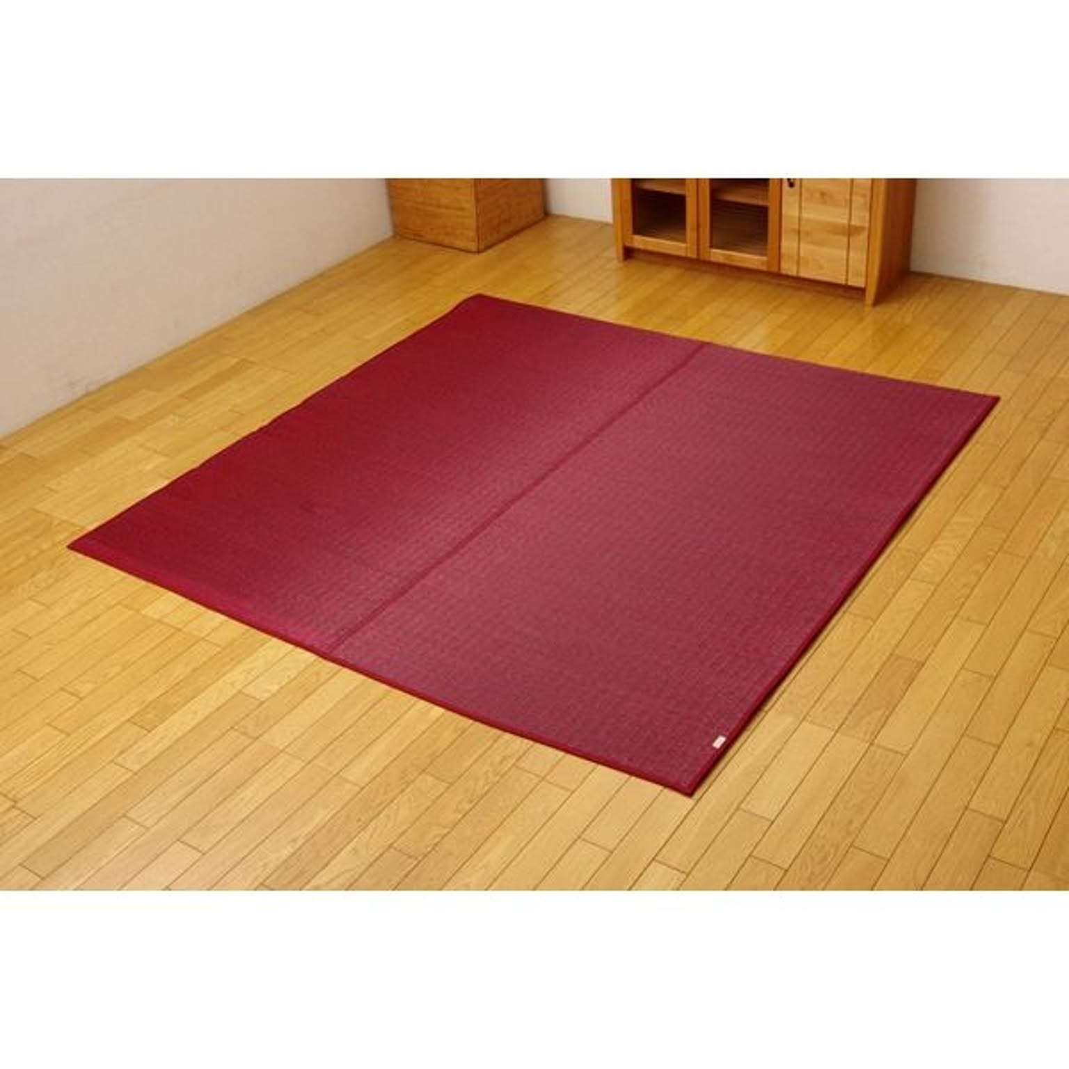 純国産 無地カラーい草ラグカーペット 『Fプラード』 レッド 190×250cm