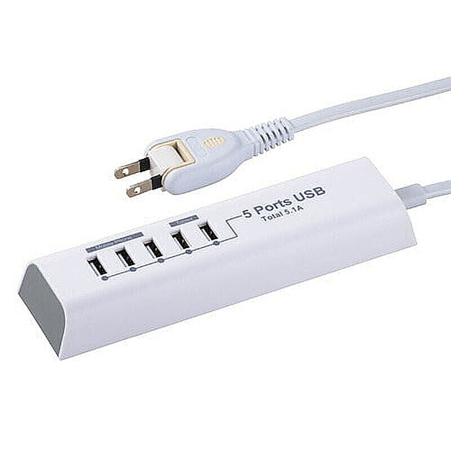 オーム電機 OHM AC充電器 USBタップ 電源タップ USB5ポート 合計5.1A 1.5m SMP-U55D3-W 管理No. 4971275012608