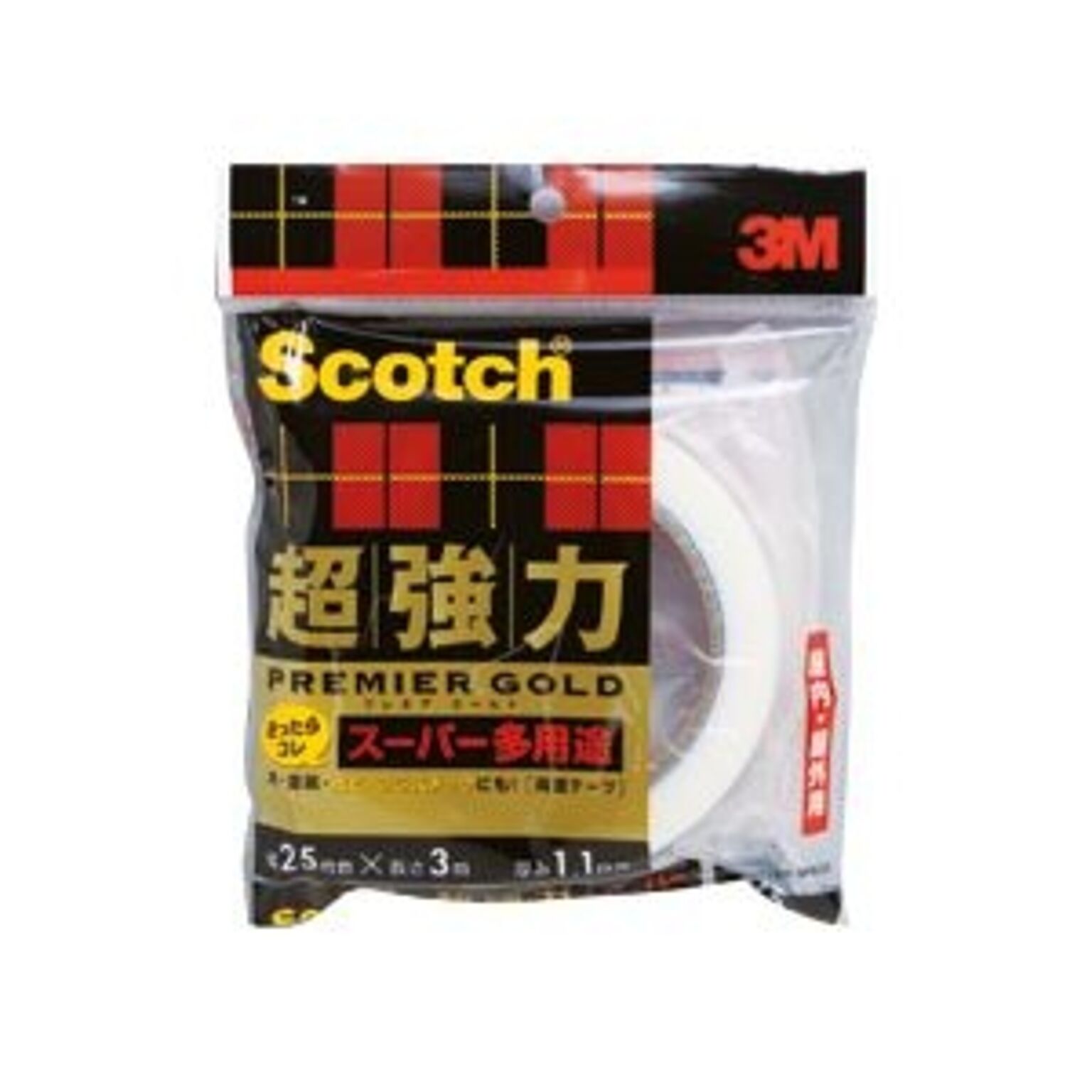 （まとめ）スコッチ 超強力両面テープ プレミアゴールド （スーパー多用途）25mm×3m 10巻