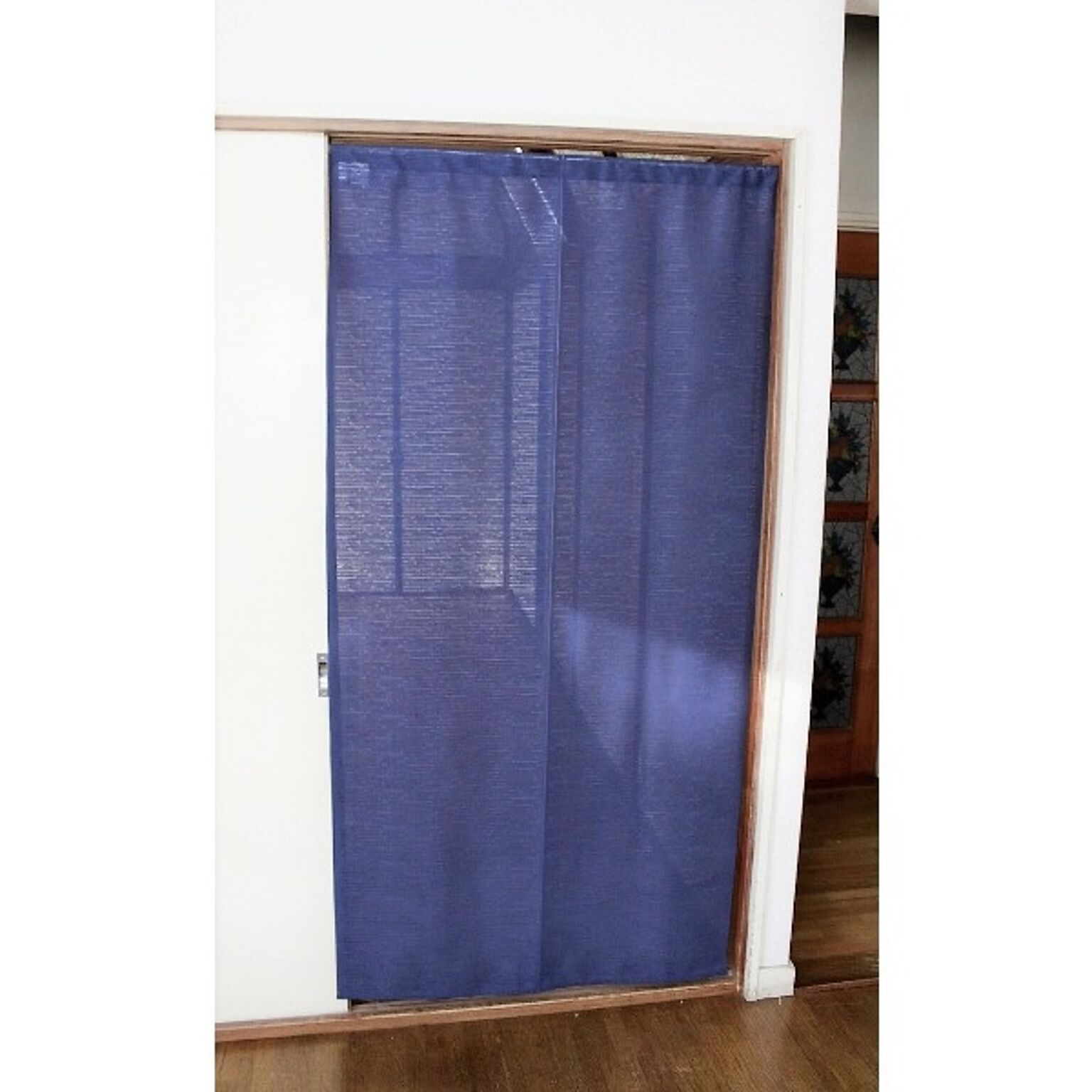 間仕切り カーテン 85×170cm ネイビー 日本製 防炎加工 取り付け簡単 突っ張り棒 のれん 暖簾 リビング ダイニング キッチン