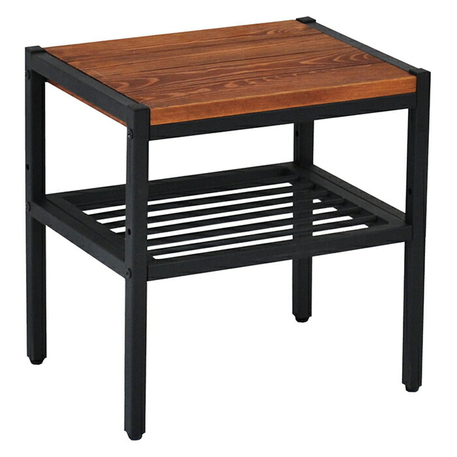 テーブル 組立式 天然木製 サイドテーブル PT-400BRN 幅400x奥行300x高さ410mm 住まいスタイル