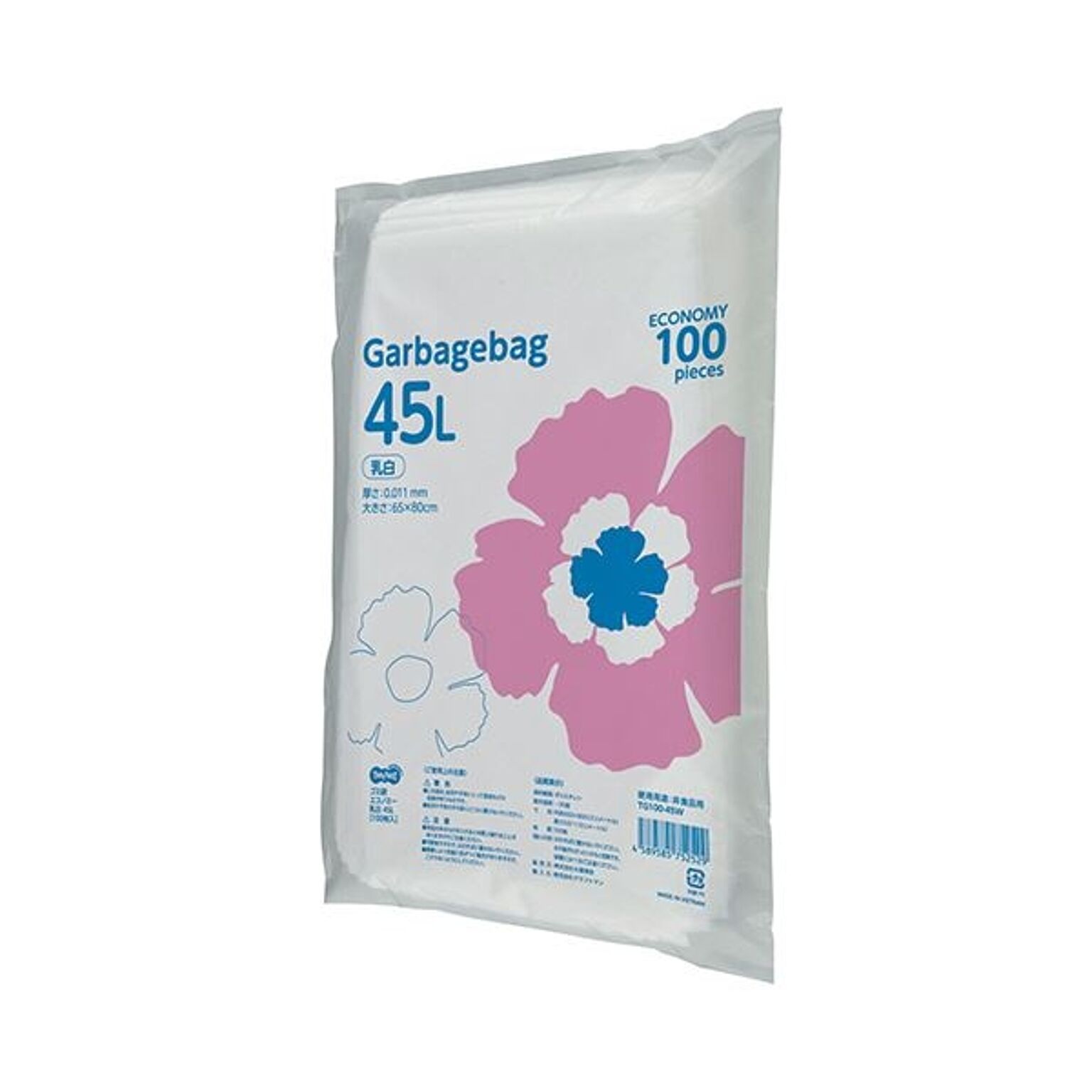 まとめ）TANOSEE ゴミ袋エコノミー乳白半透明 45L 1パック（100枚）【×10セット】 通販 RoomClipショッピング
