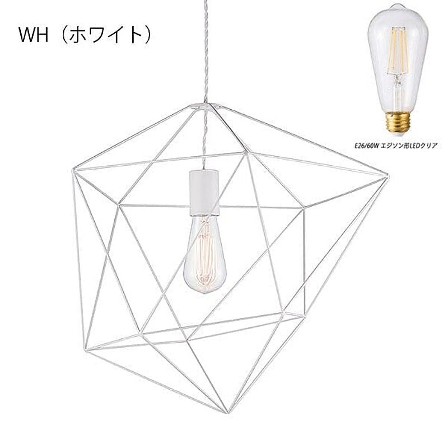 ペンダントライト 1灯 カラー2色 天井照明 吊り下げ 幾何学 吹抜け ワイヤー シンプル フレーム モノトーン 北欧 カフェ スチール アンビエントフォーム2ペンダント AW-0471 照明