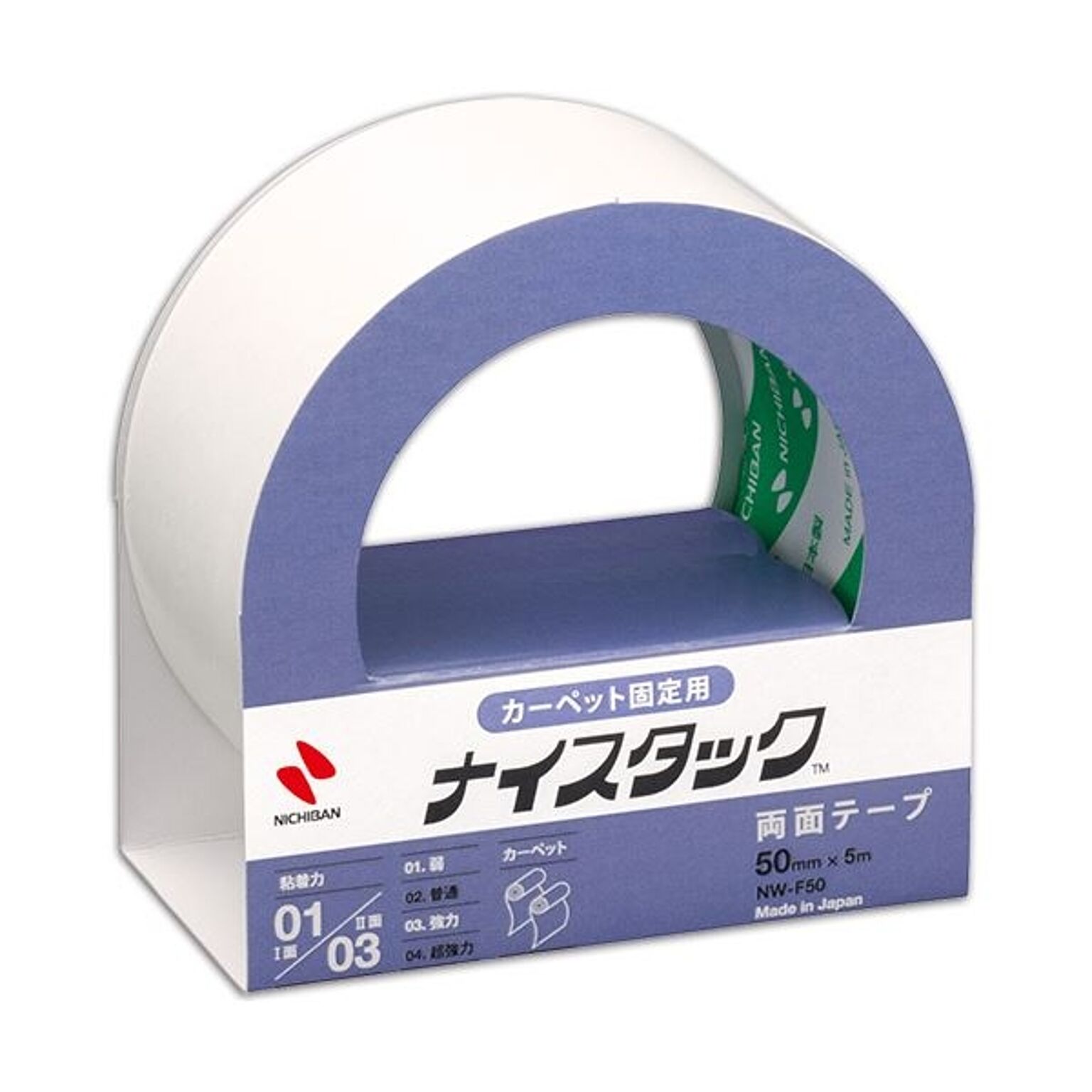 (まとめ) ニチバン ナイスタック 両面テープ カーペット固定用 大巻 50mm×5m NW-F50 1巻  【×30セット】