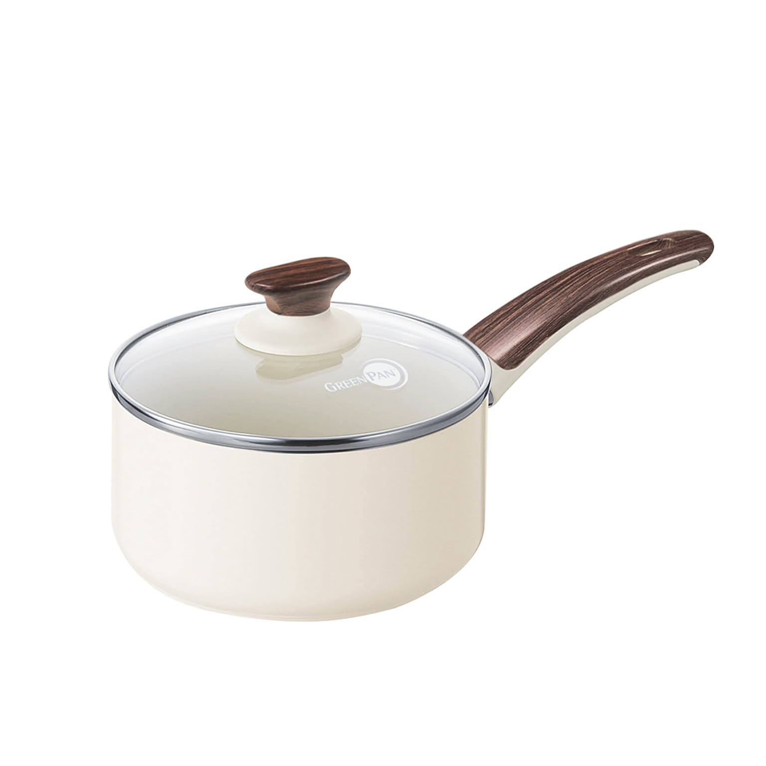 GREENPAN グリーンパン WOOD BE ウッドビー 片手鍋 ソースパン 16cm 蓋付き IH対応 1.5L セラミック コーティング