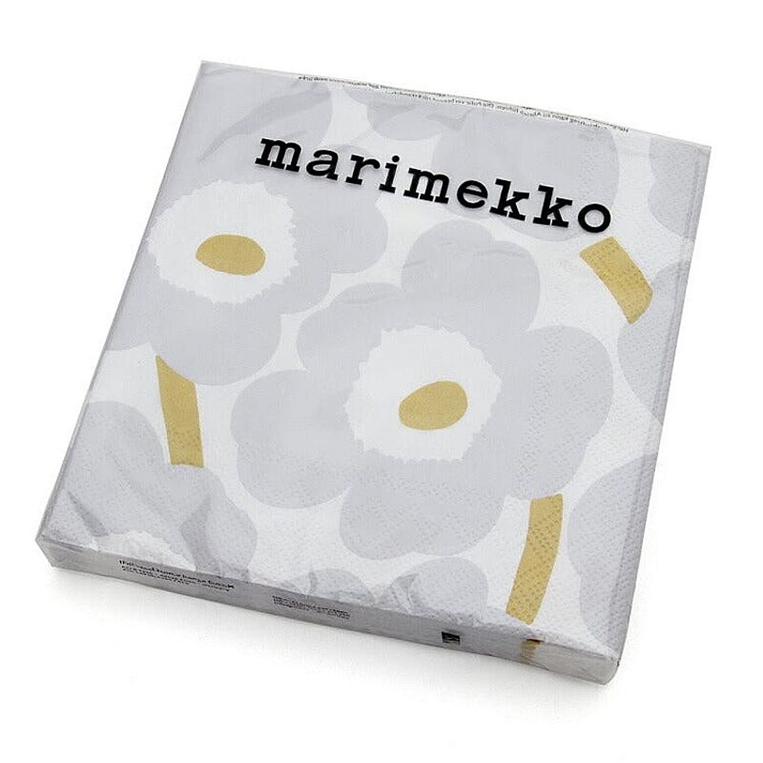 マリメッコ ペーパーナプキン ウニッコ ホワイトシルバー 33x33cm 20枚入り marimekko UNIKKO