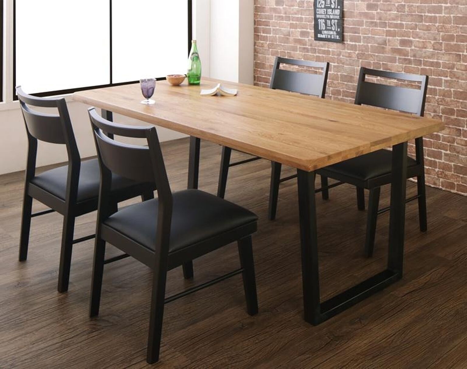 クプス 5点セット オーク無垢材 ダイニングテーブル W180 +チェア4脚 ヴィンテージデザイン - 通販 | 家具とインテリアの通販