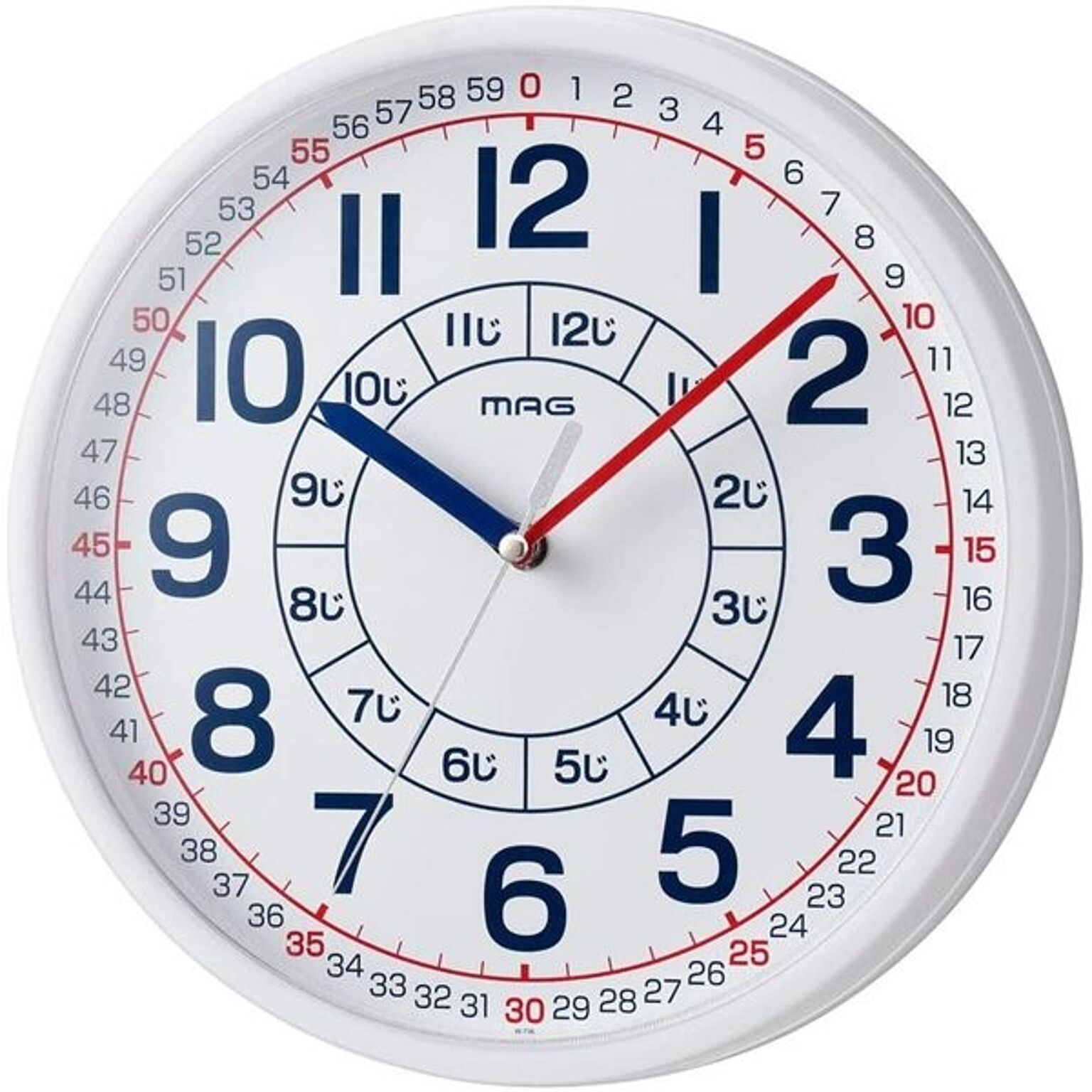 MAG（マグ） 掛け時計 非電波 アナログ 知育時計 よーめる ホワイト