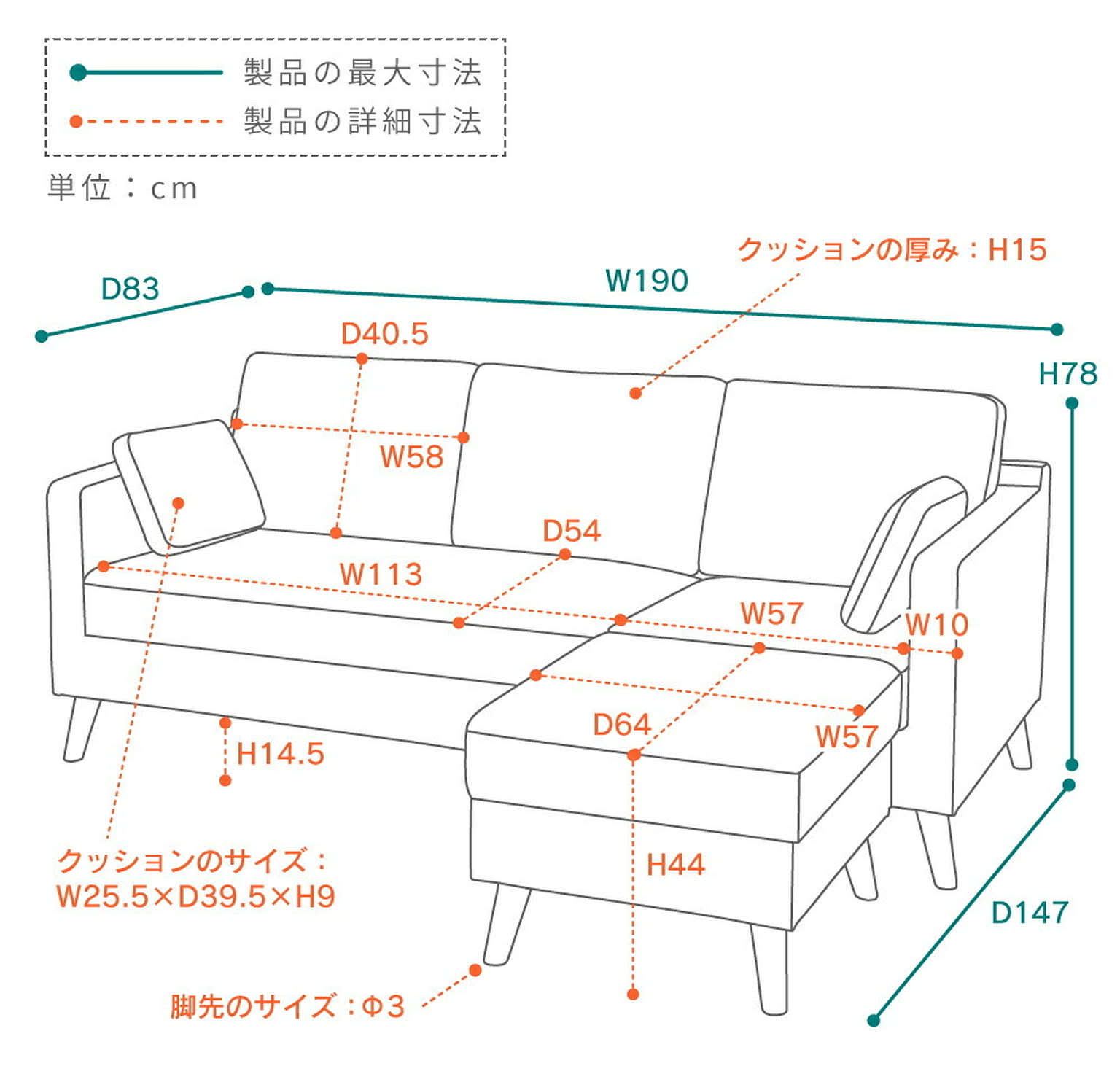 カウチソファ