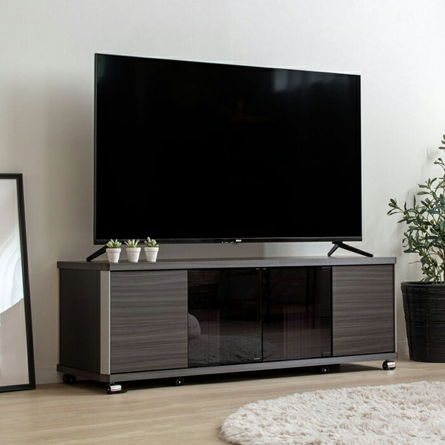 テレビ台 組立式 AS-GD1200H 幅120x奥行39x高さ41.8cm 朝日木材