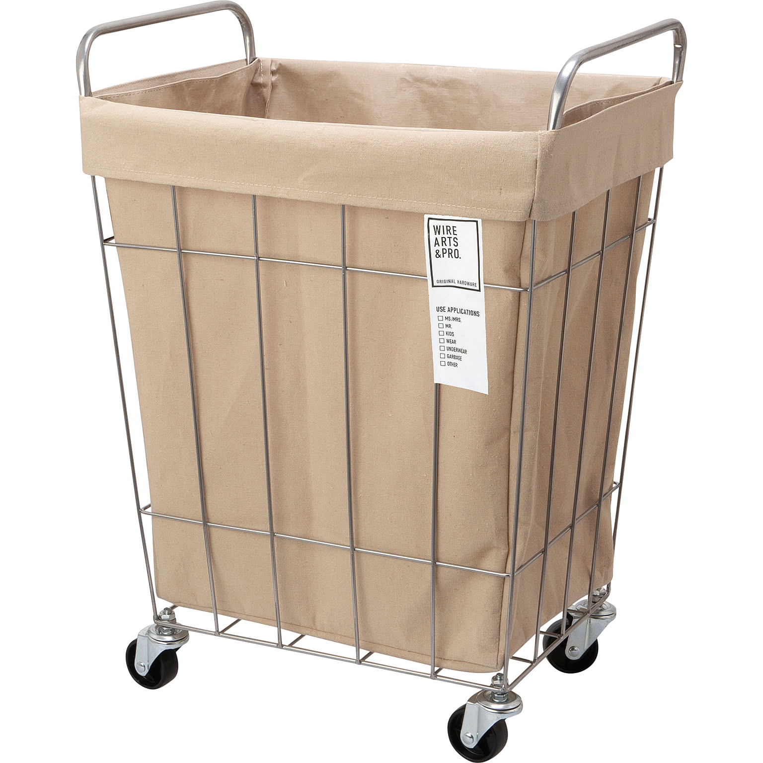 【BRID/ブリッド】 Laundry SQUARE BASKET WITH CASTER 45L ランドリー スクエアバスケット 45L