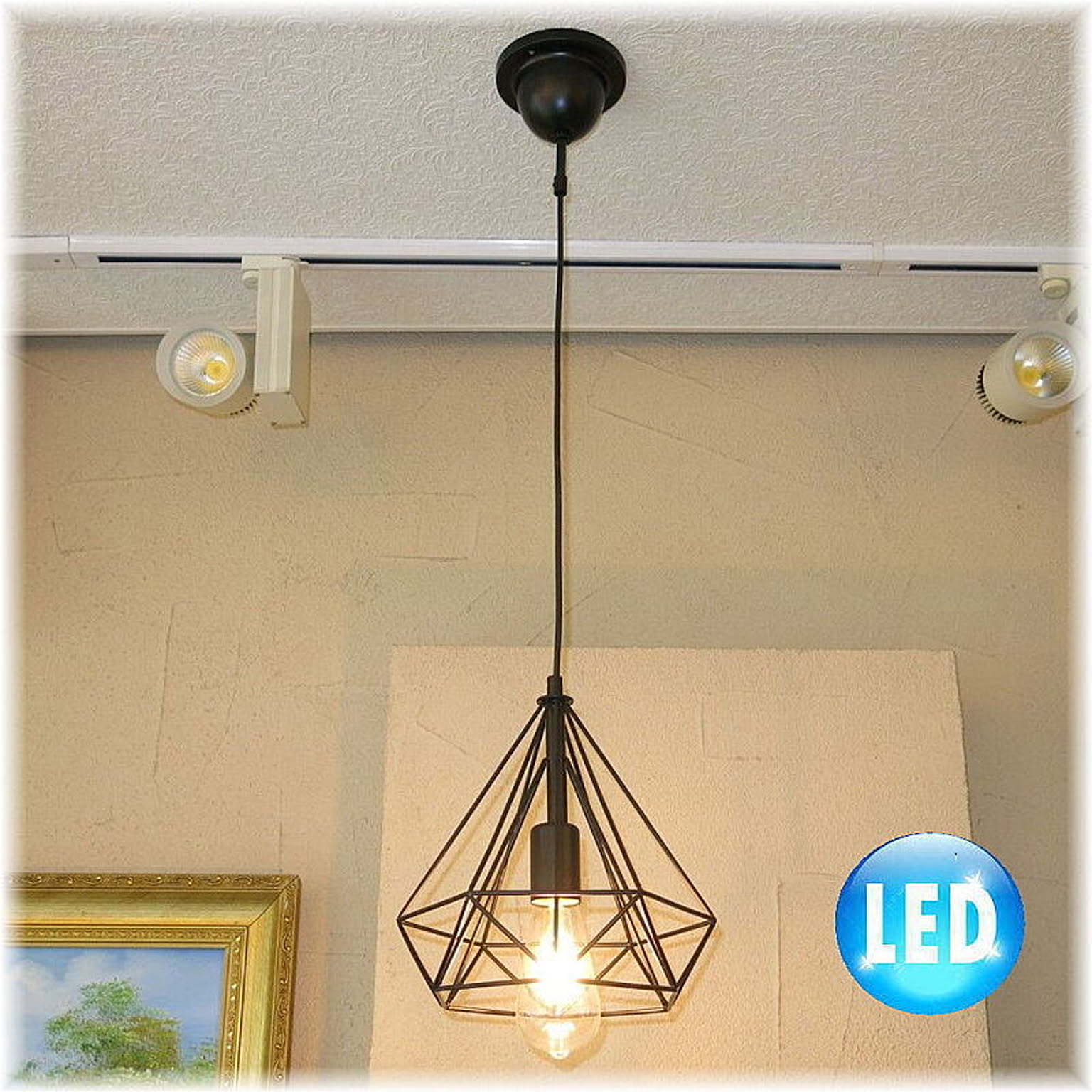 【LED付き！】新品 粋なデザイン ブラックアイアン LED 吊り下げ照明 シャンデリア 照明 照明器具 LED ペンダント ライト 豪華 家電 おしゃれ アンティーク