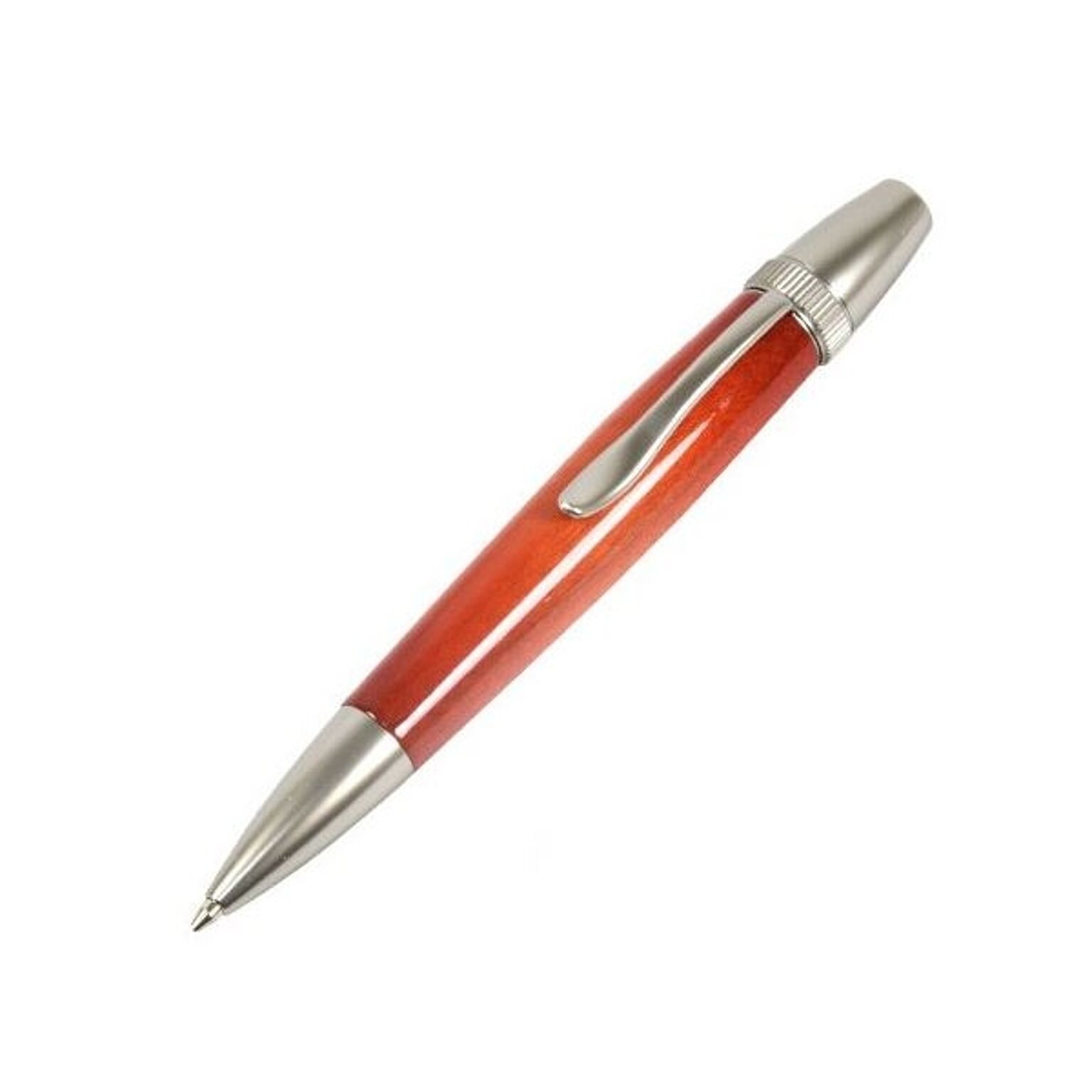 日本製 Air Brush Wood Pen キャンディカラー ボールペン(ギター塗装)【パーカータイプ/芯：0.7mm】Orange/カーリーメイプル